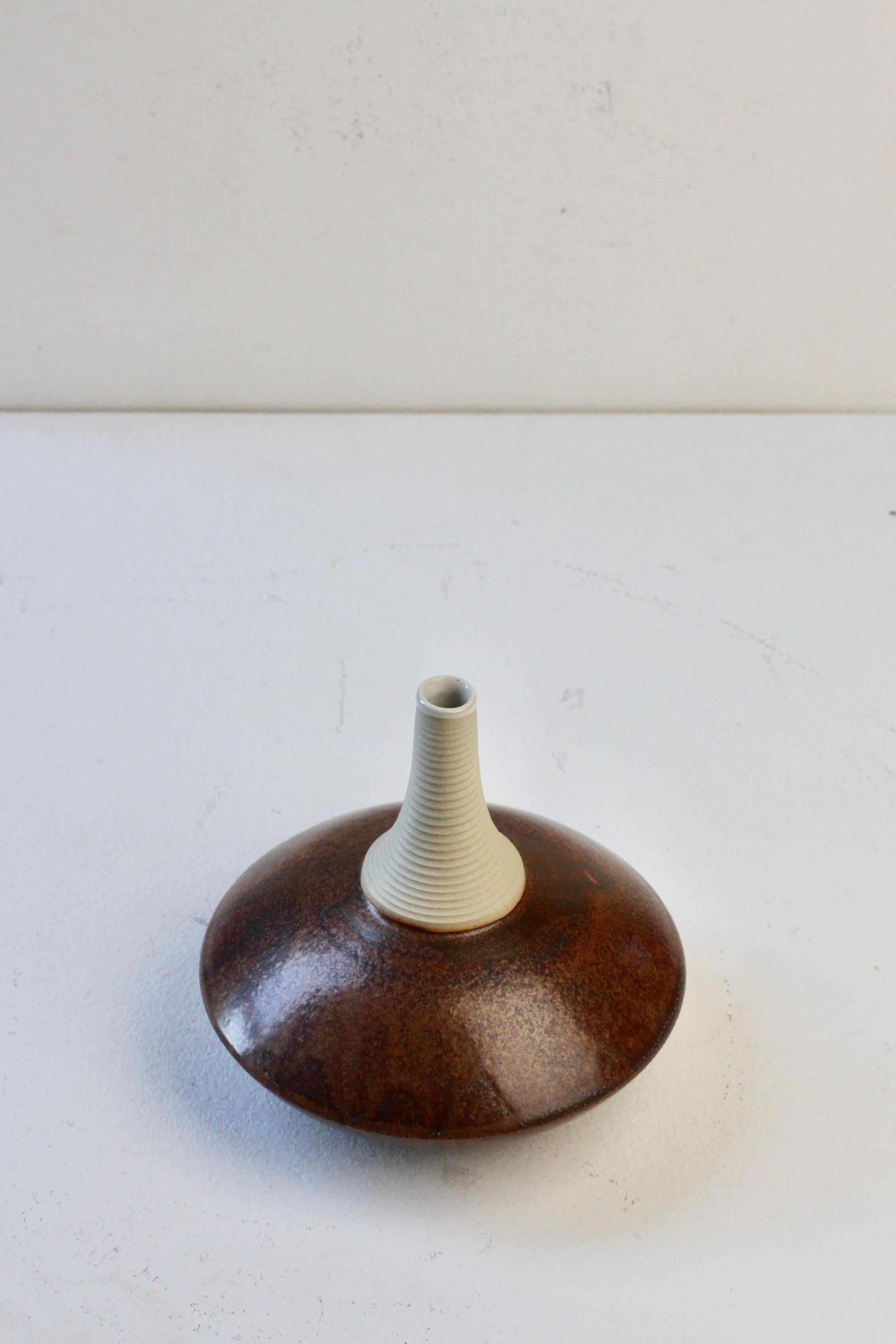 European Hand Thrown Pottery Brown Glazed Vase by Hans-Georg Fischer, 2009 For Sale 3