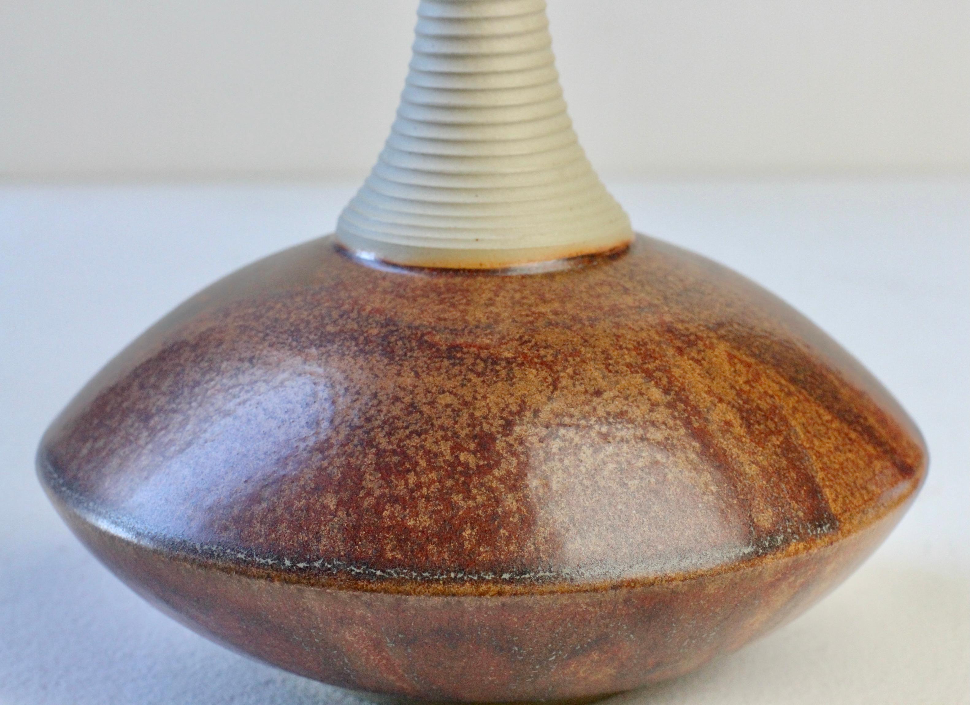 European Hand Thrown Pottery Brown Glazed Vase by Hans-Georg Fischer, 2009 For Sale 4