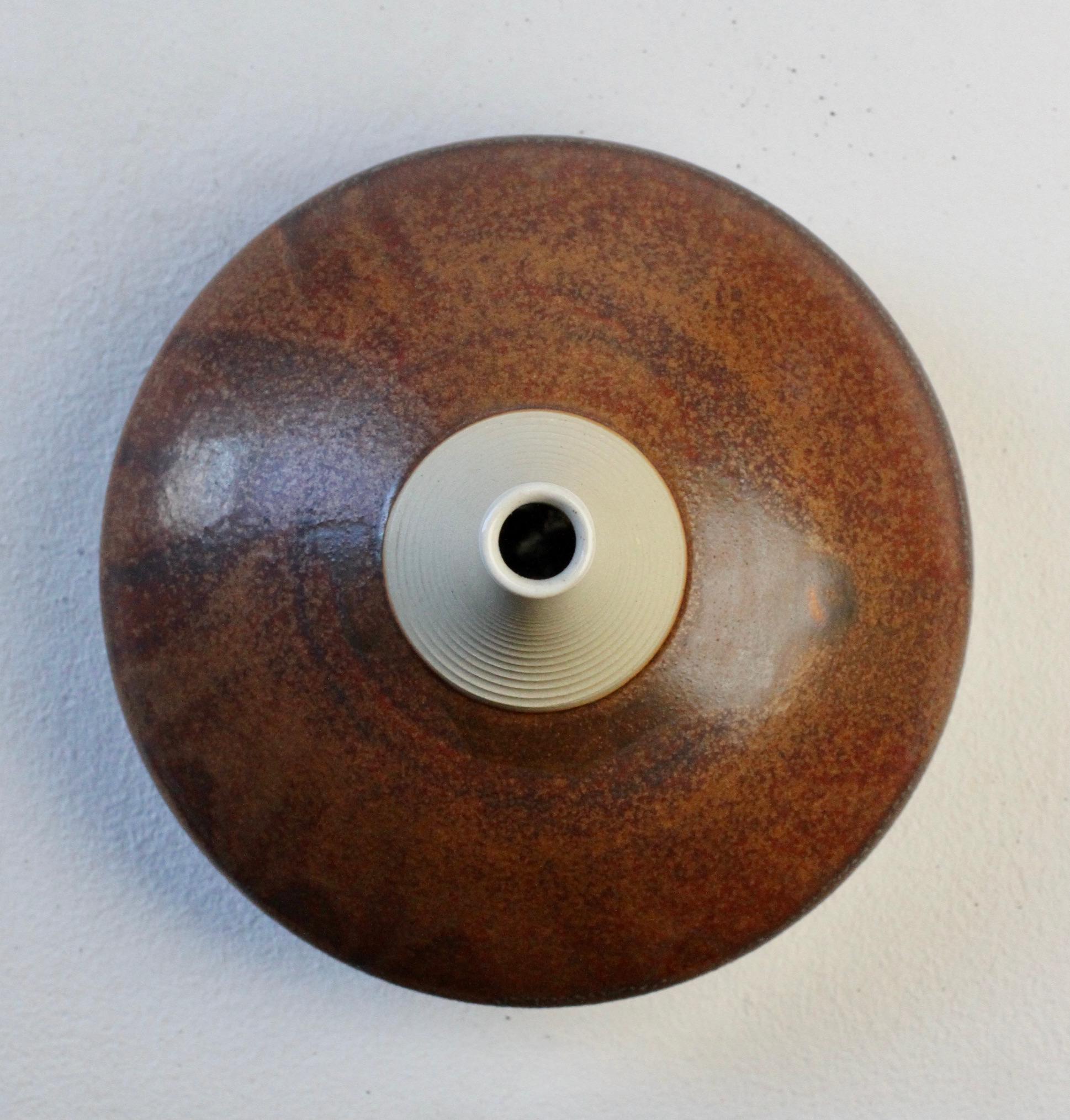 European Hand Thrown Pottery Brown Glazed Vase by Hans-Georg Fischer, 2009 For Sale 6