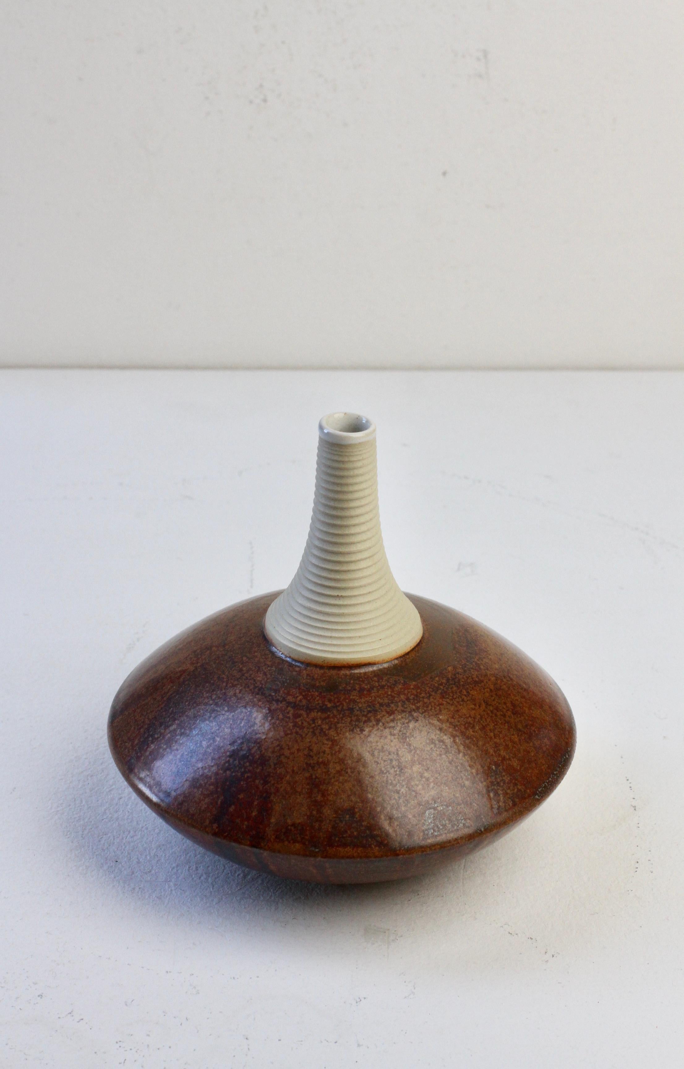 European Hand Thrown Pottery Brown Glazed Vase by Hans-Georg Fischer, 2009 For Sale 1