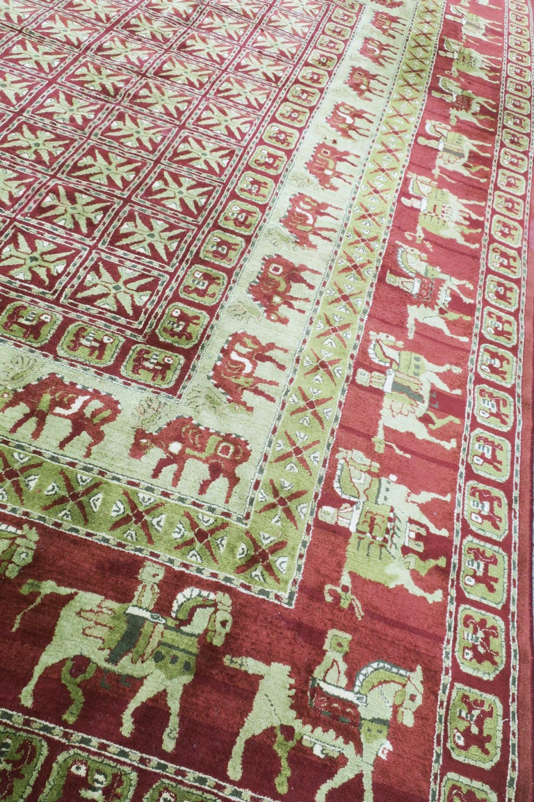 European Hooked Rug, Copy of Pazyryk the Oldest Carpet in the World For