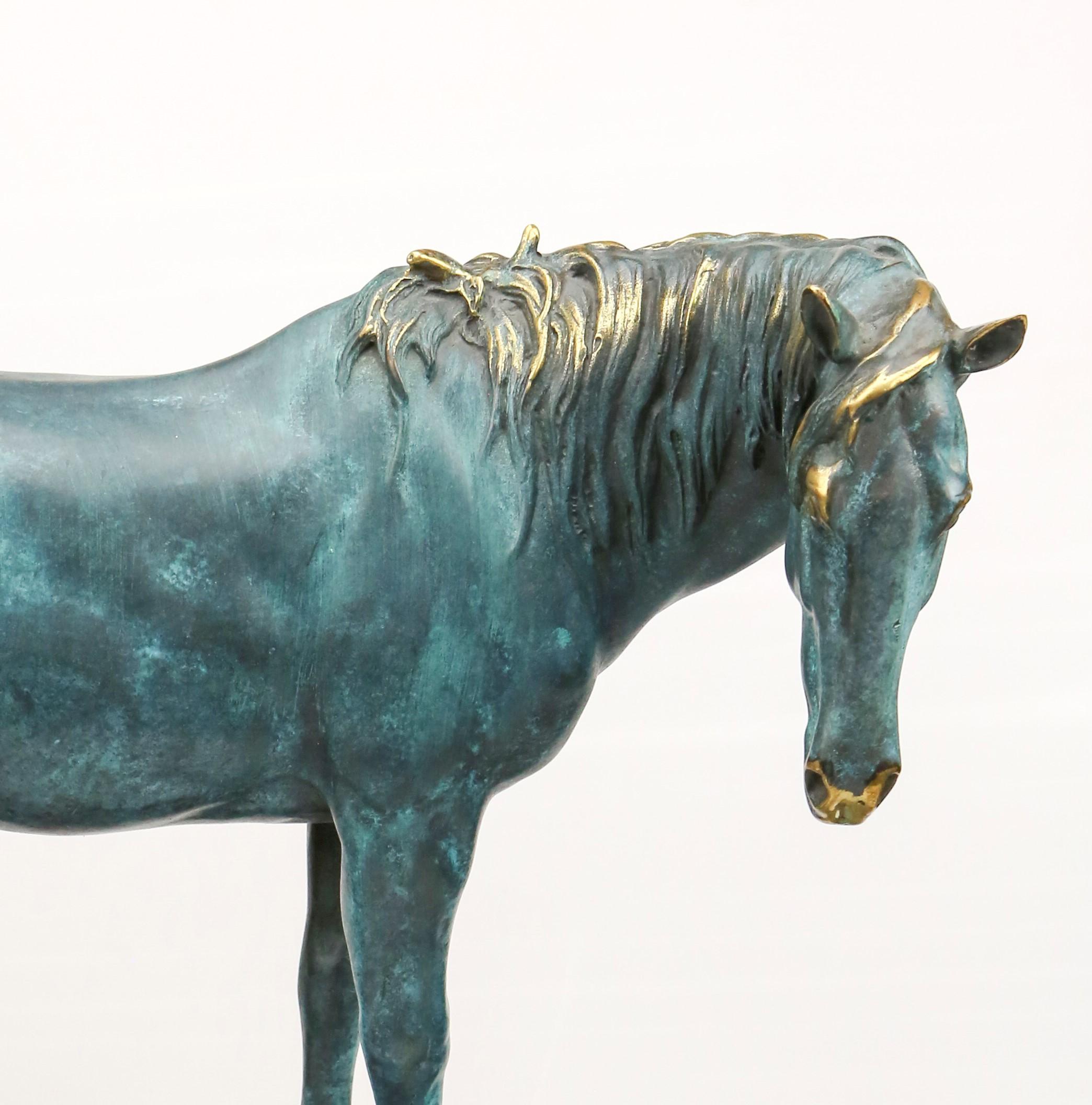 Néo-Renaissance Sculpture de collection de trophée de cheval européen en bronze en vente