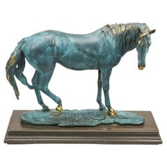 Sculpture de collection de trophée de cheval européen en bronze