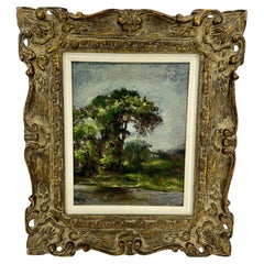 Pintura al óleo de árboles de paisajes impresionistas europeos, 1950-1960