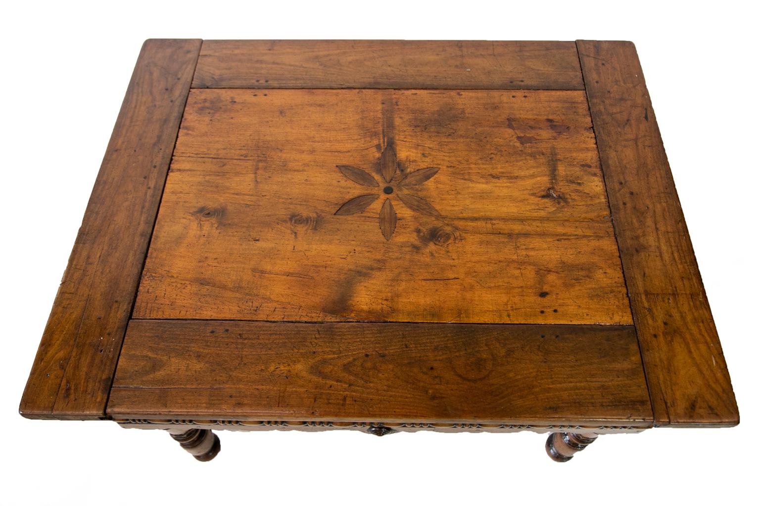 Mid-19th Century European Inlaid Fruitwood Coffee Table For Sale