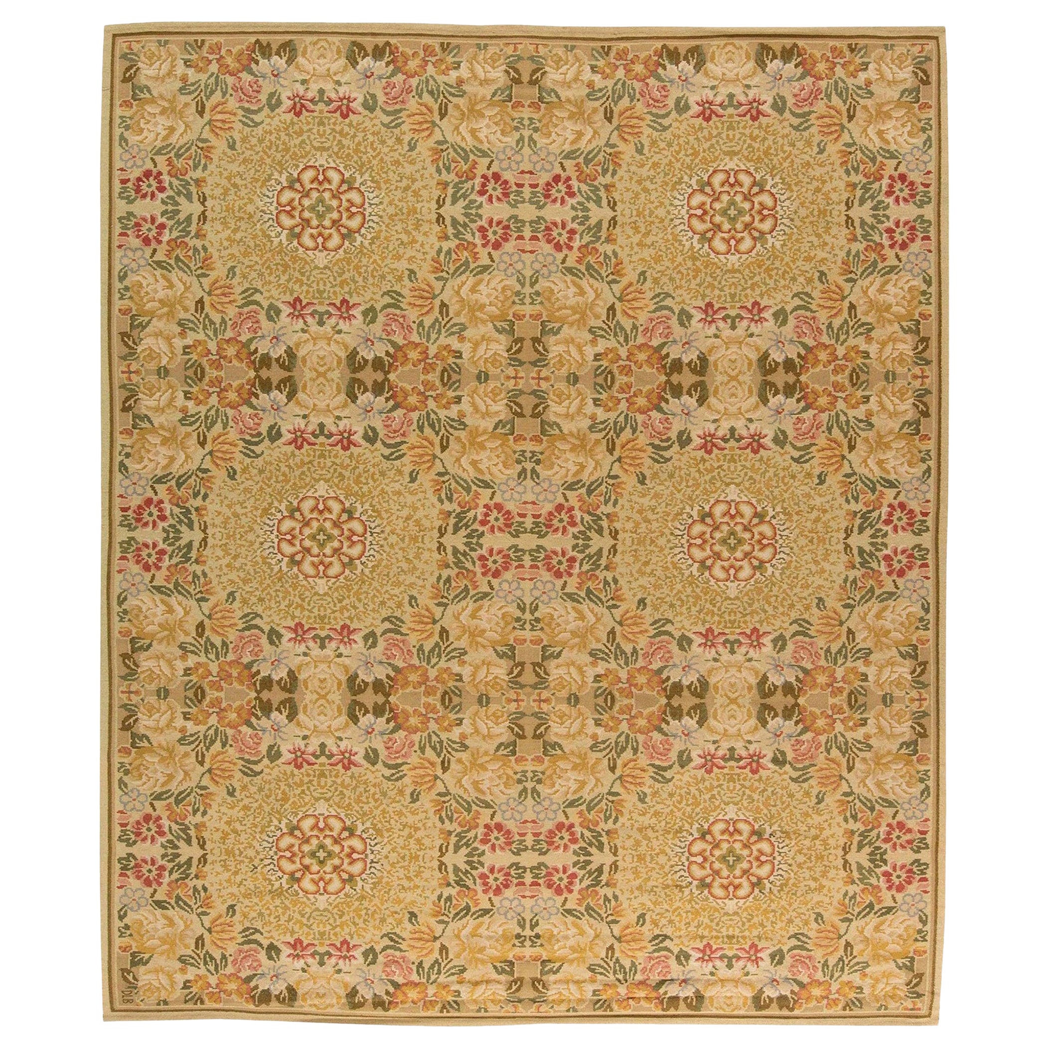 Contemporary European Inspired Bessarabian Floral Wool Rug by Doris