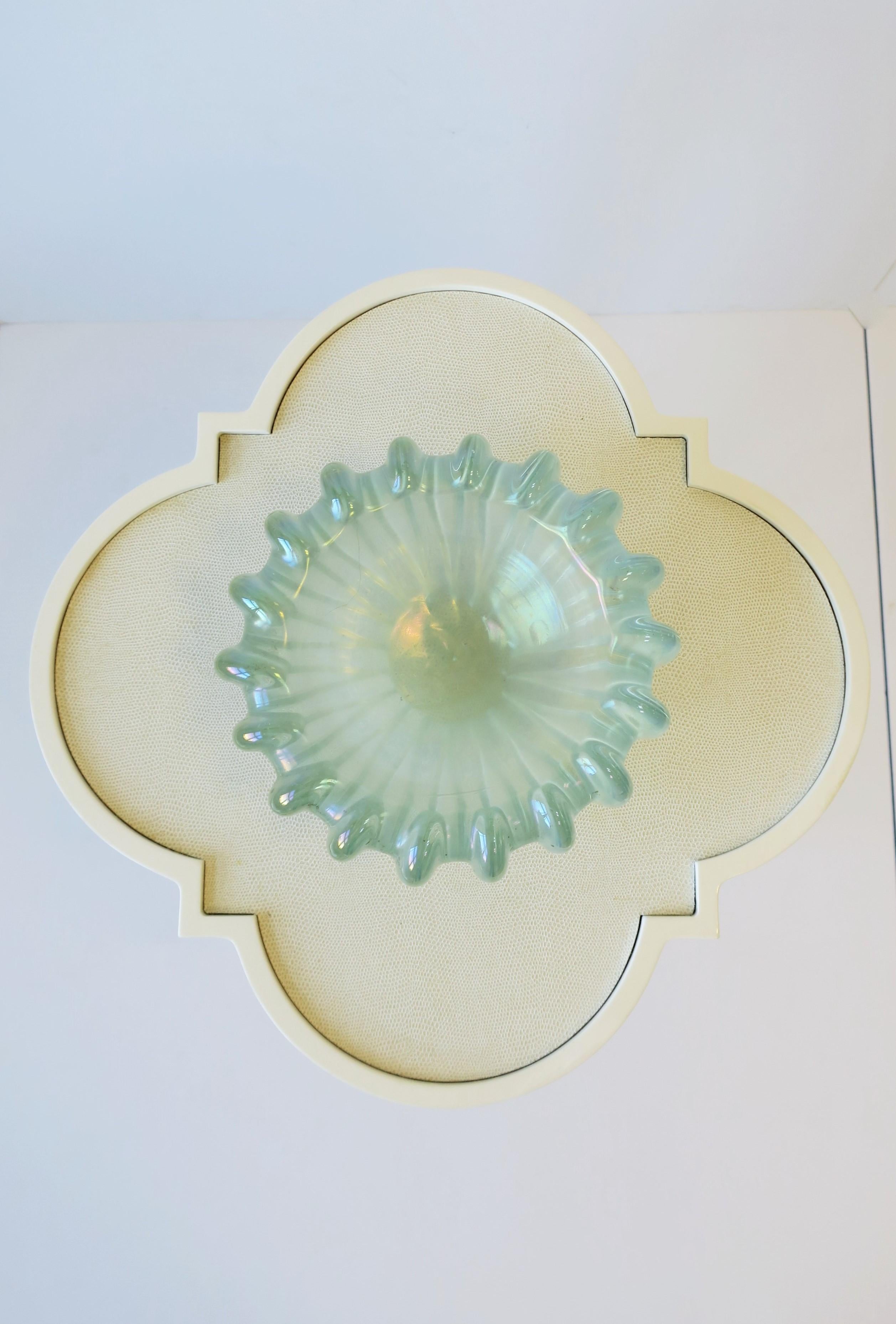 Italian Murano Iridescent Round Art Glass Bowl For Sale 4