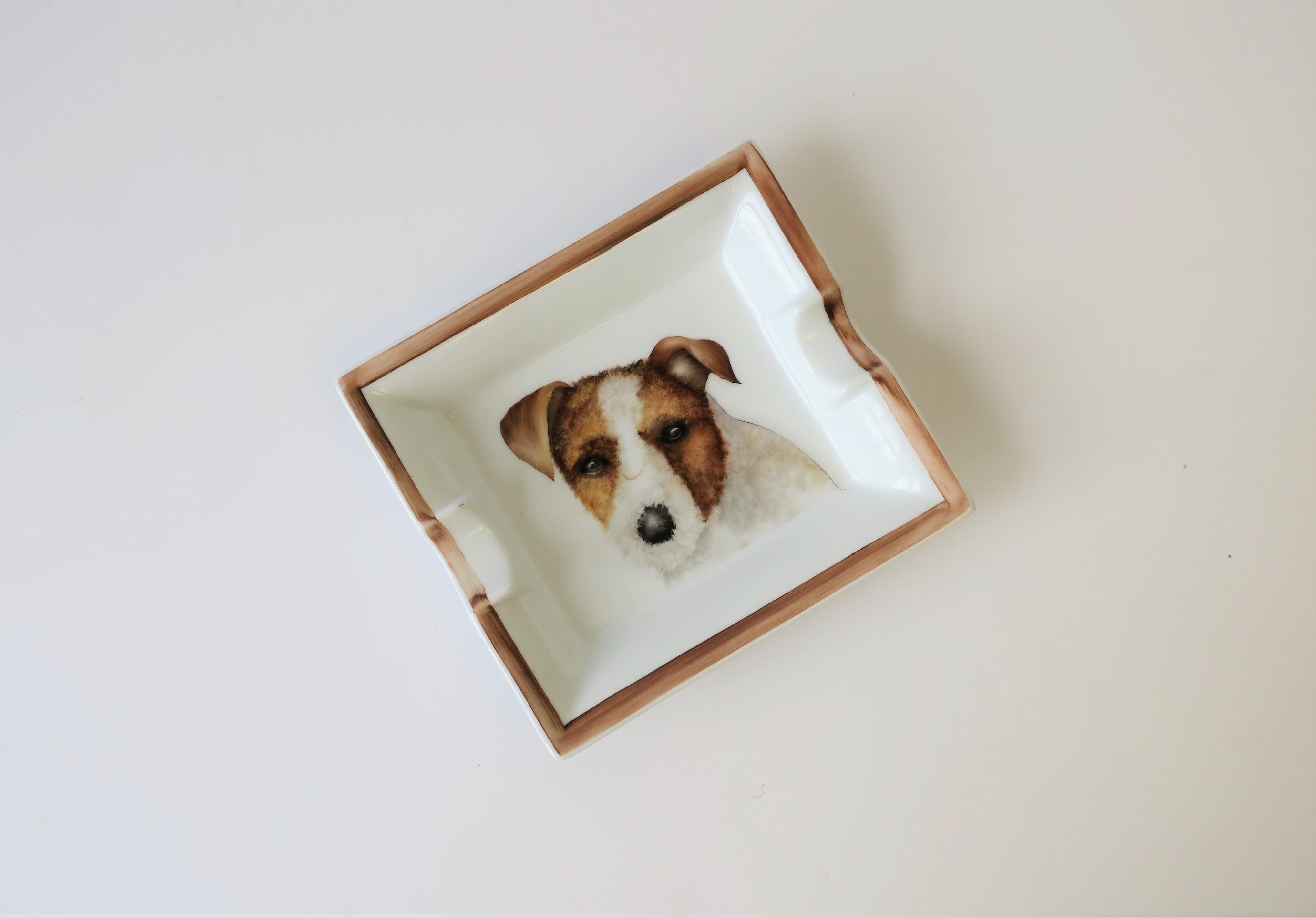 Europäischer Jack Russell Terrier Hund Tablett Vide-Poche oder Aschenbecher im Zustand „Hervorragend“ in New York, NY
