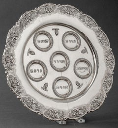 European Judaica Silver Seder Plate