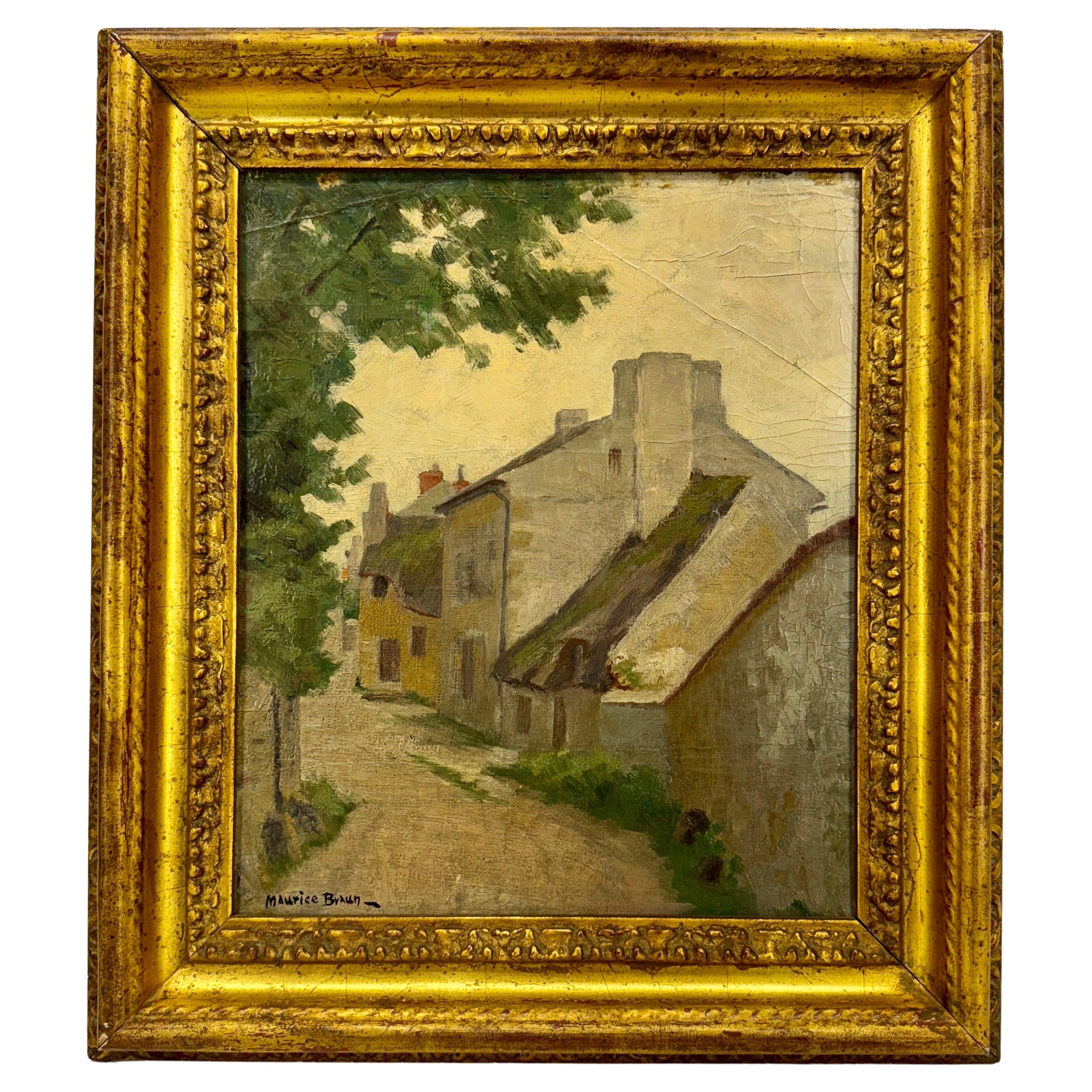European Landscape Oil Painting signed Maurice Braun In Good Condition For Sale In Haddonfield, NJ