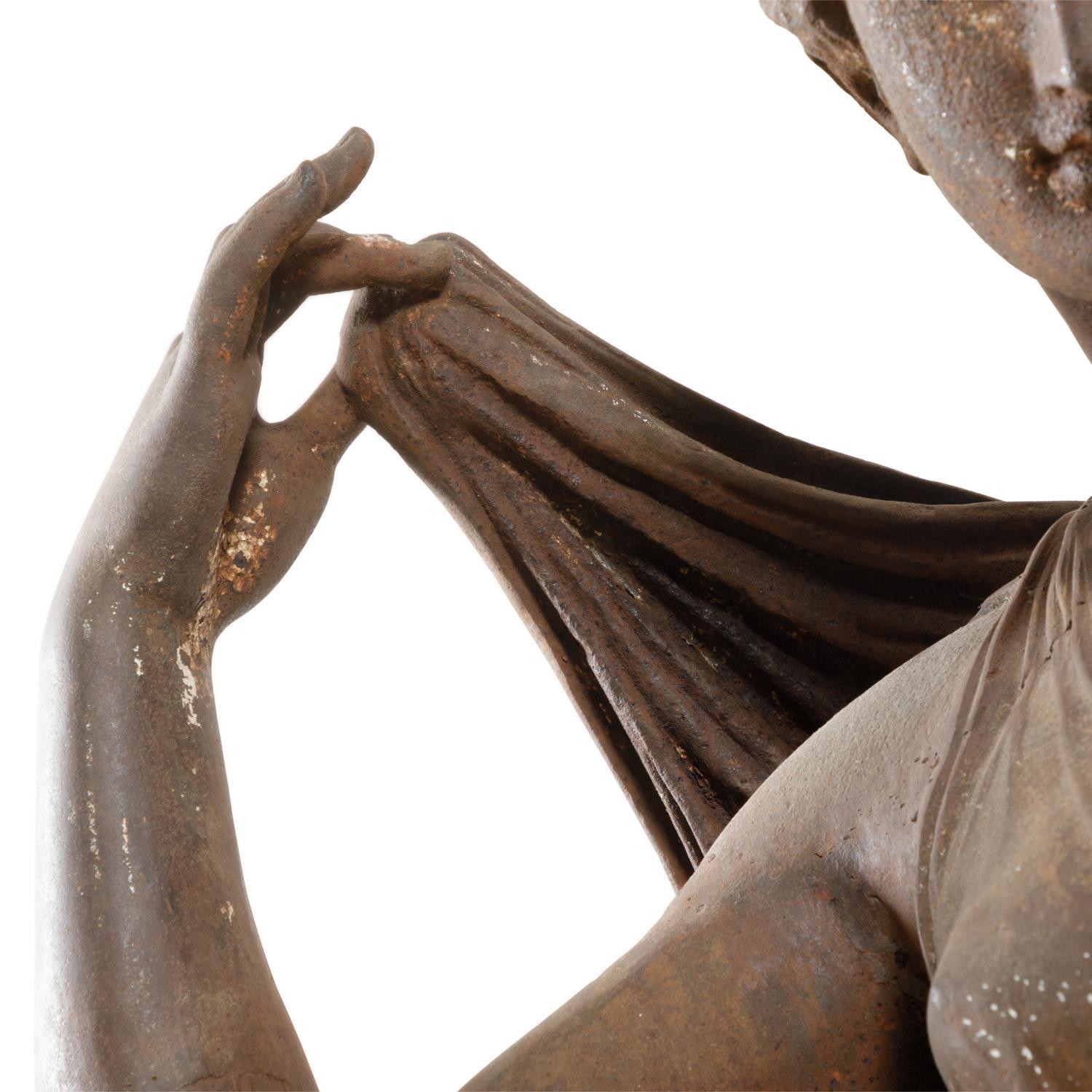 European Life Size Cast Iron Garden Statue of the Goddess Aphrodite In Good Condition For Sale In Atlanta, GA