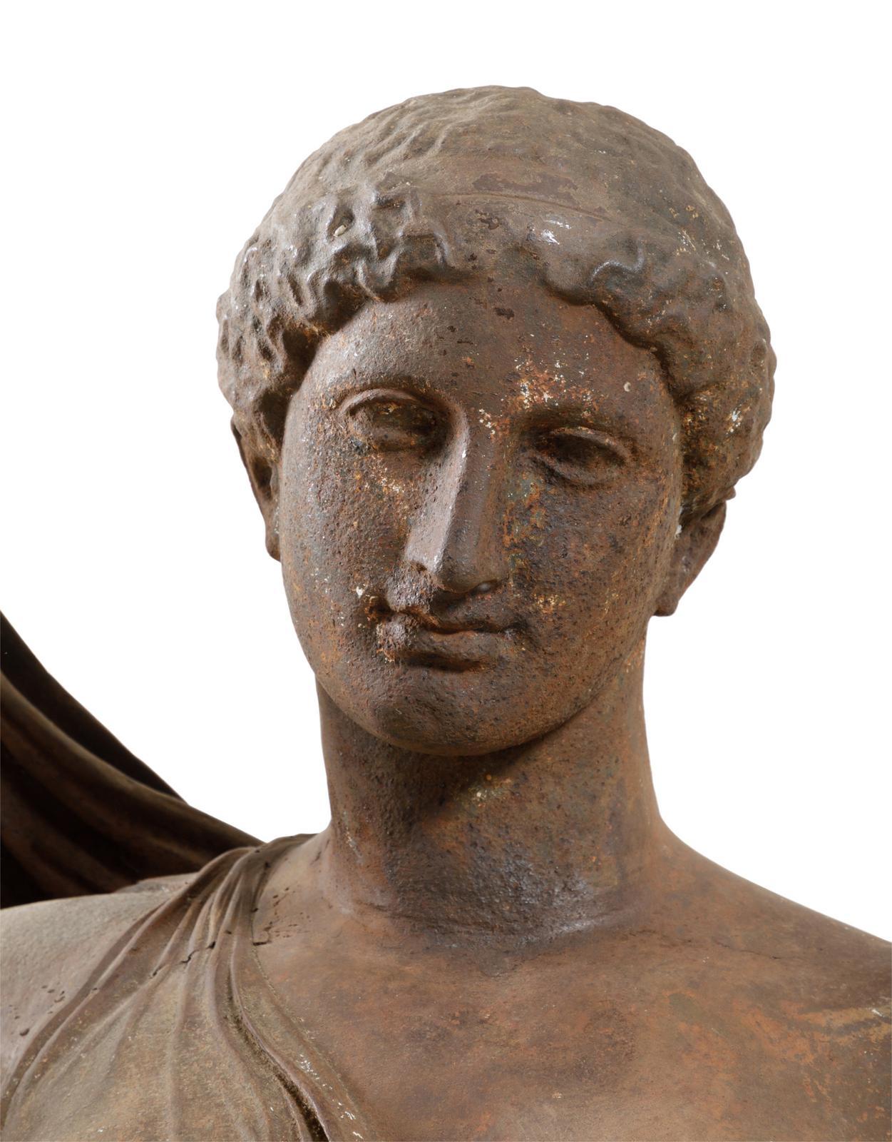 Mid-19th Century European Life Size Cast Iron Garden Statue of the Goddess Aphrodite For Sale