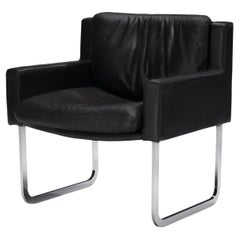 European Lounge Chair in Dark Brown Leather