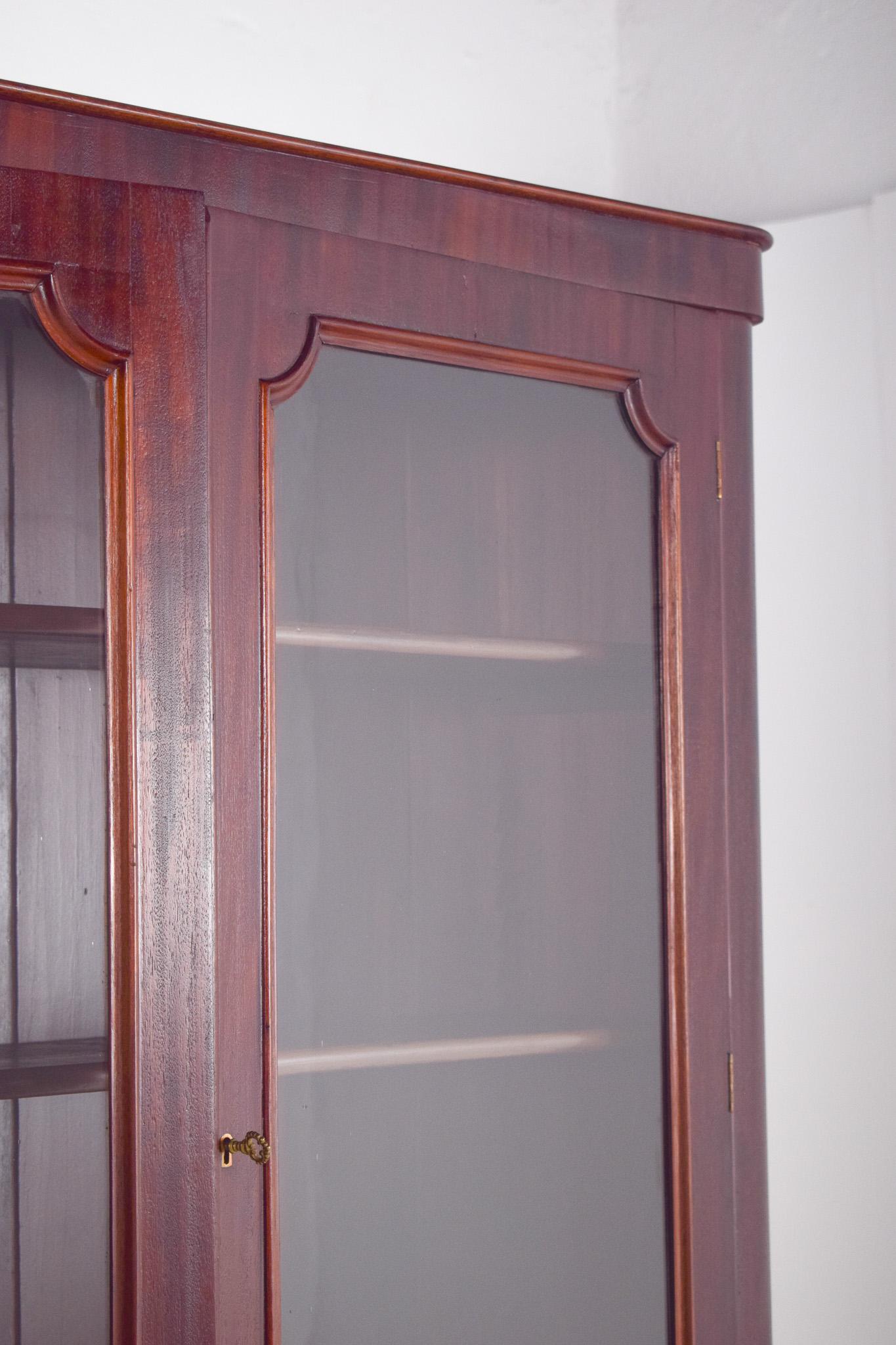 Portuguese European Mahogany Bookcase with Desk For Sale