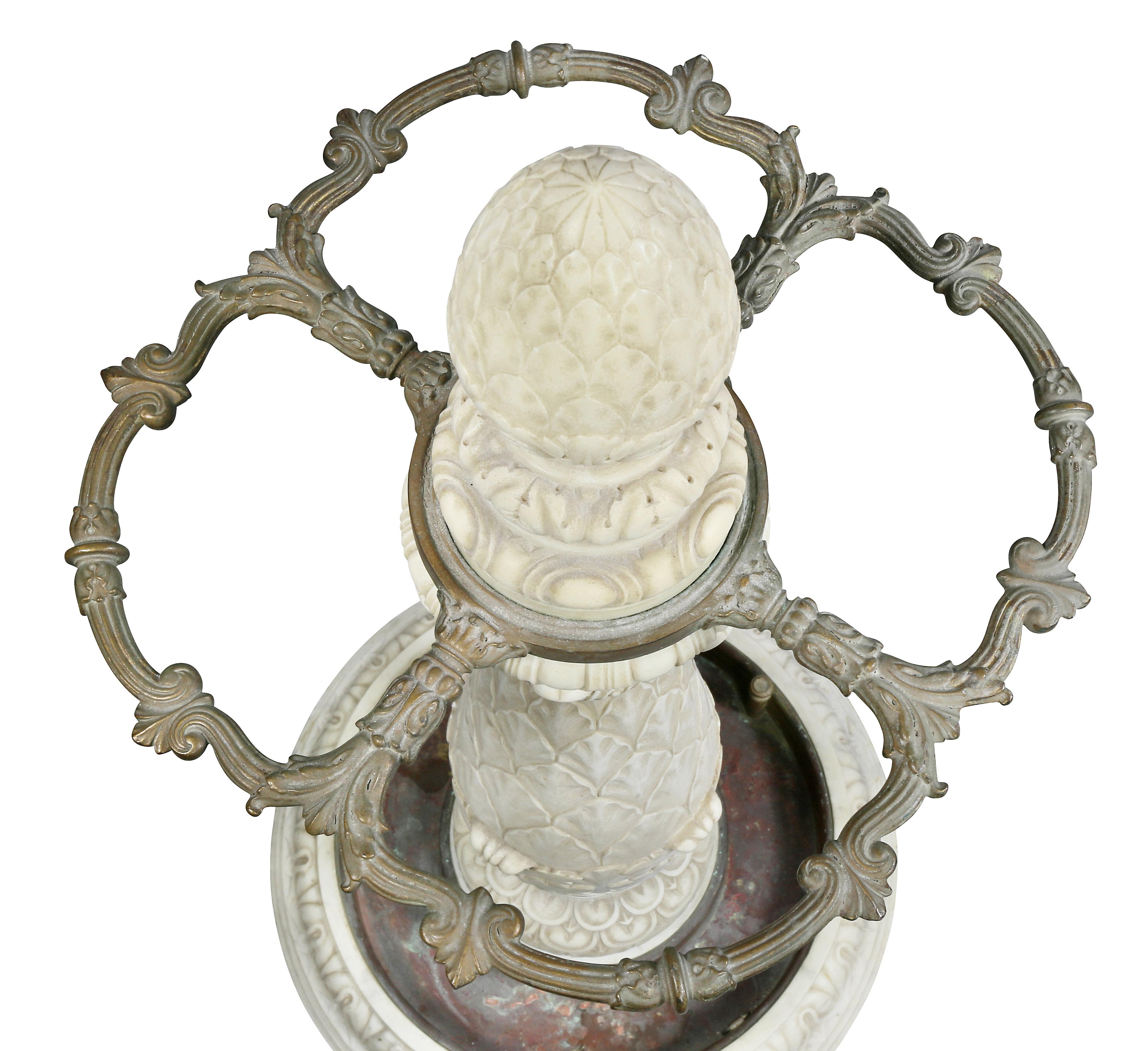 Neoclassical Revival European Marble and Bronze Umbrella Stand