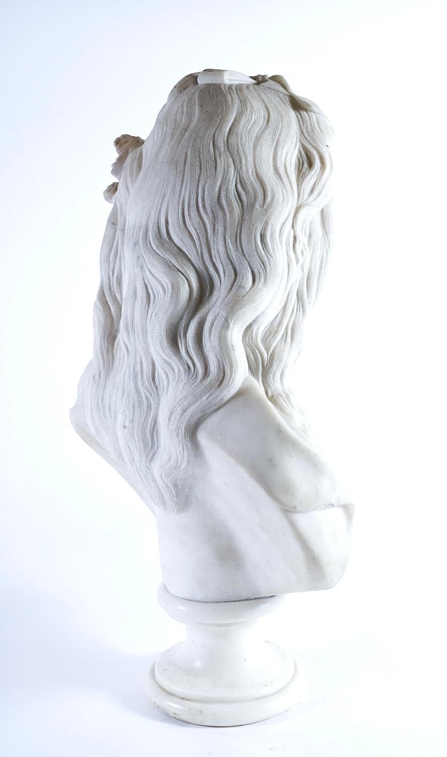 European Marble Bust of a Young Girl For Sale 6