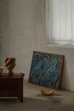 Europäisches, modernes Wandrelief mit figuralem Motiv, Mitte des 20.