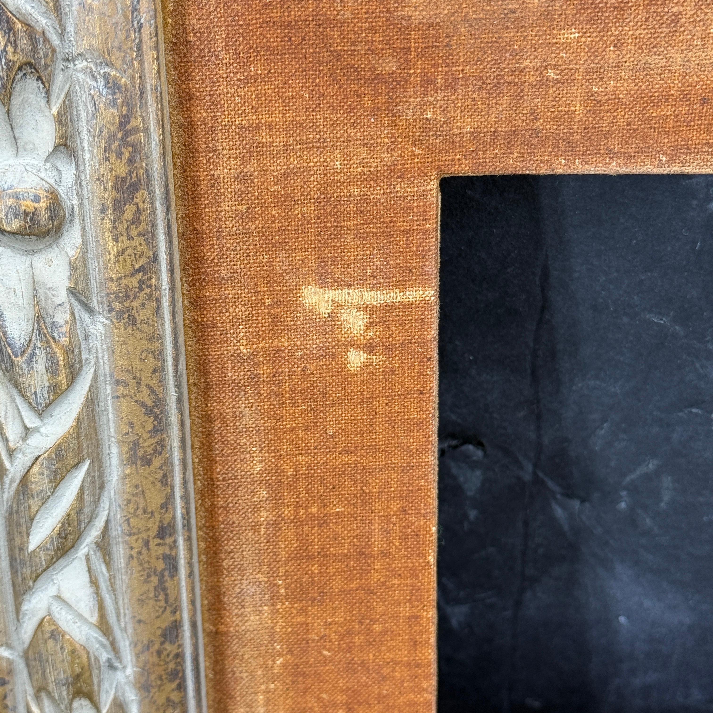 Europäische Mid-Century Gold vergoldet gemalt Wood Art Frame w Liner im Angebot 3