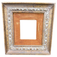 Europäische Mid-Century Gold vergoldet gemalt Wood Art Frame w Liner