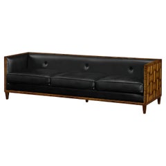European Mid Century Leather Sofa