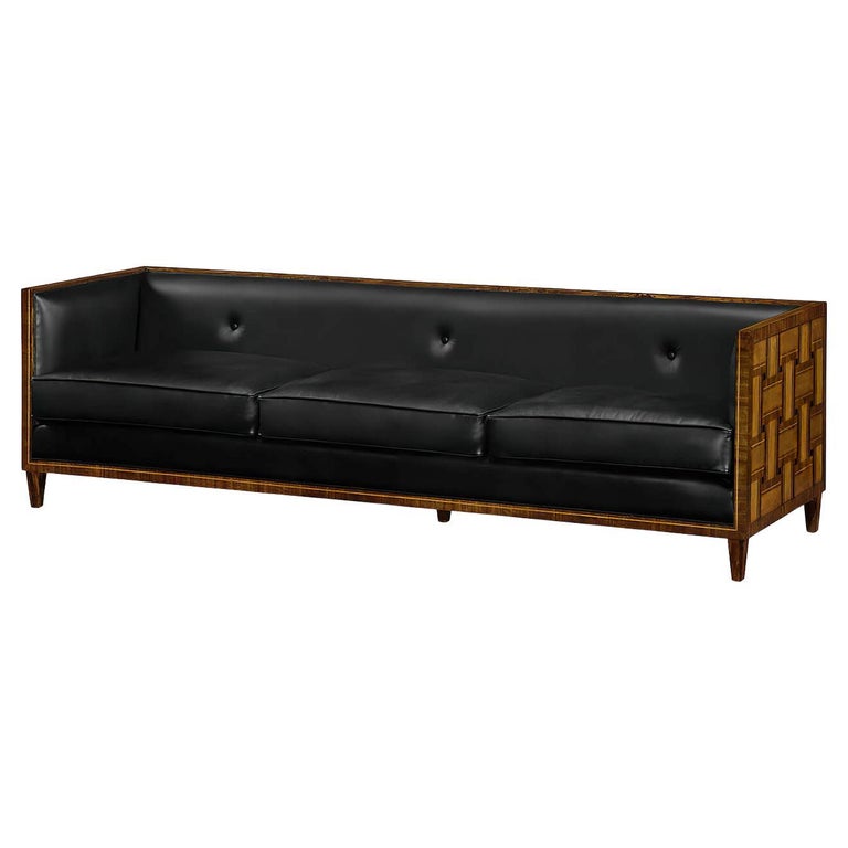 European Mid Century Leather Sofa For Sale at 1stDibs