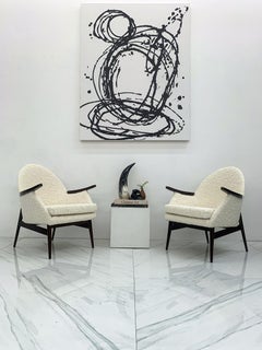 European Mid Century Lounge Chairs, a Pair, 1950's