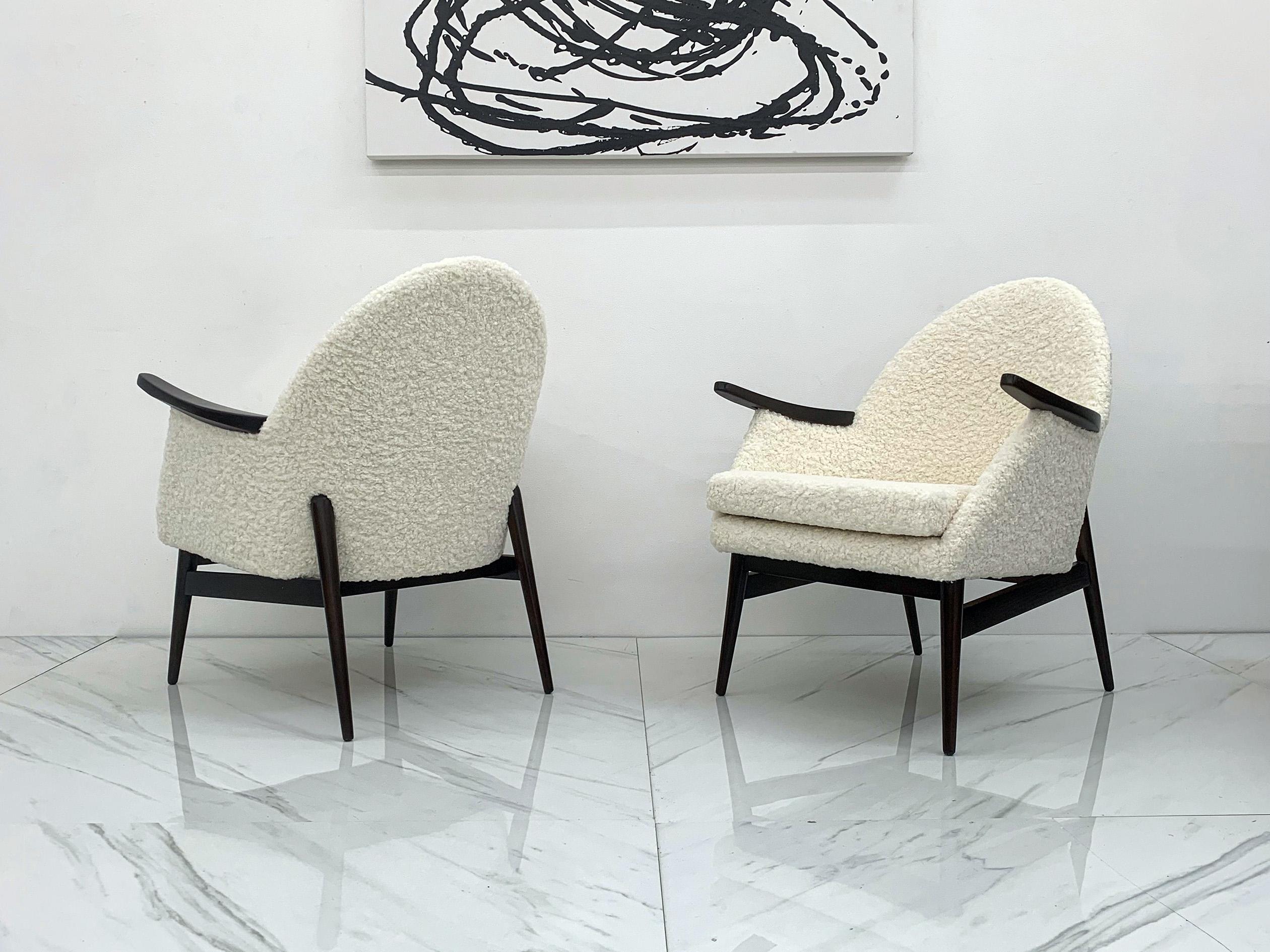 Mid-20th Century European Mid Century Lounge Chairs, a Pair, 1950's
