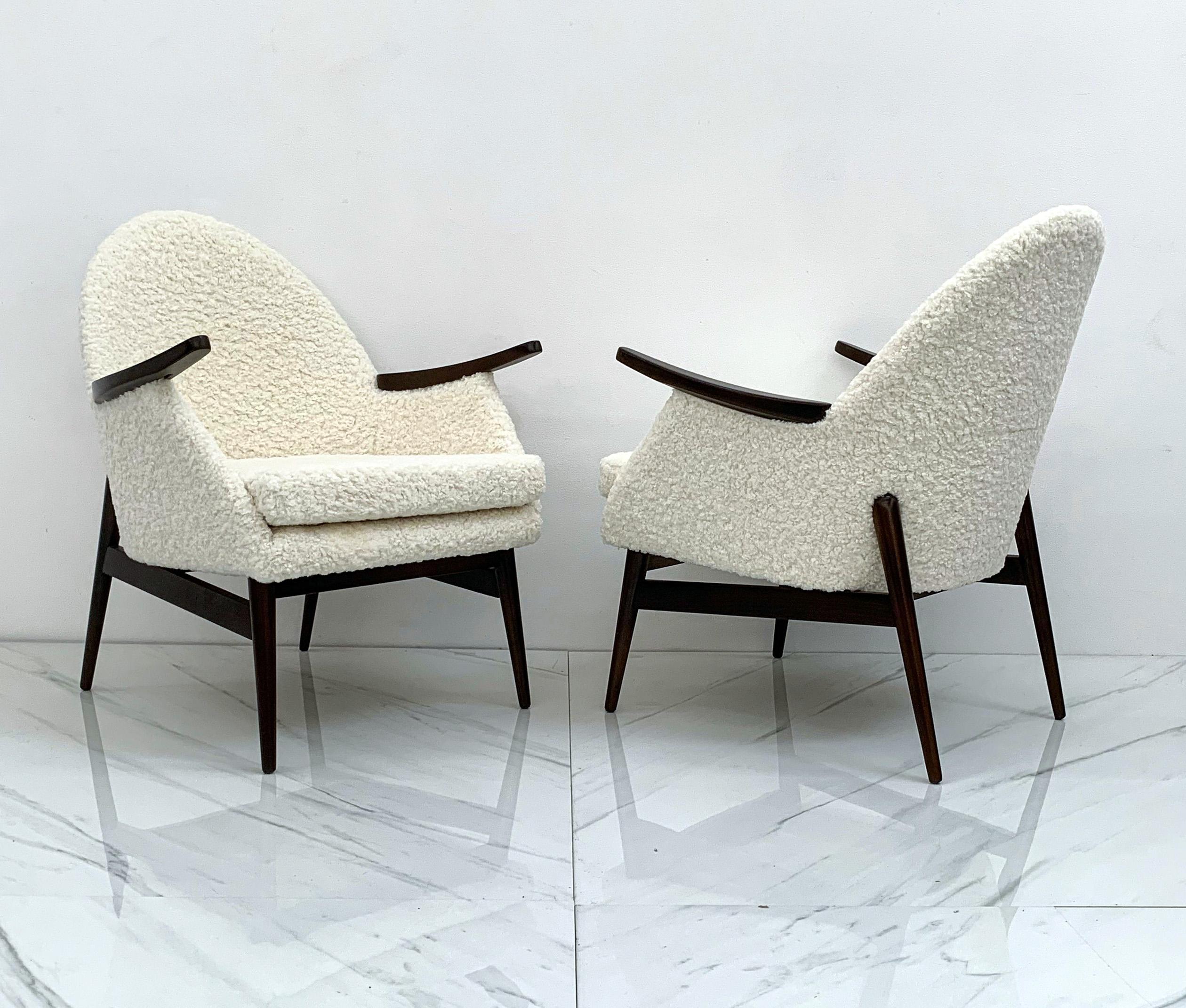 European Mid Century Lounge Chairs, a Pair, 1950's 2