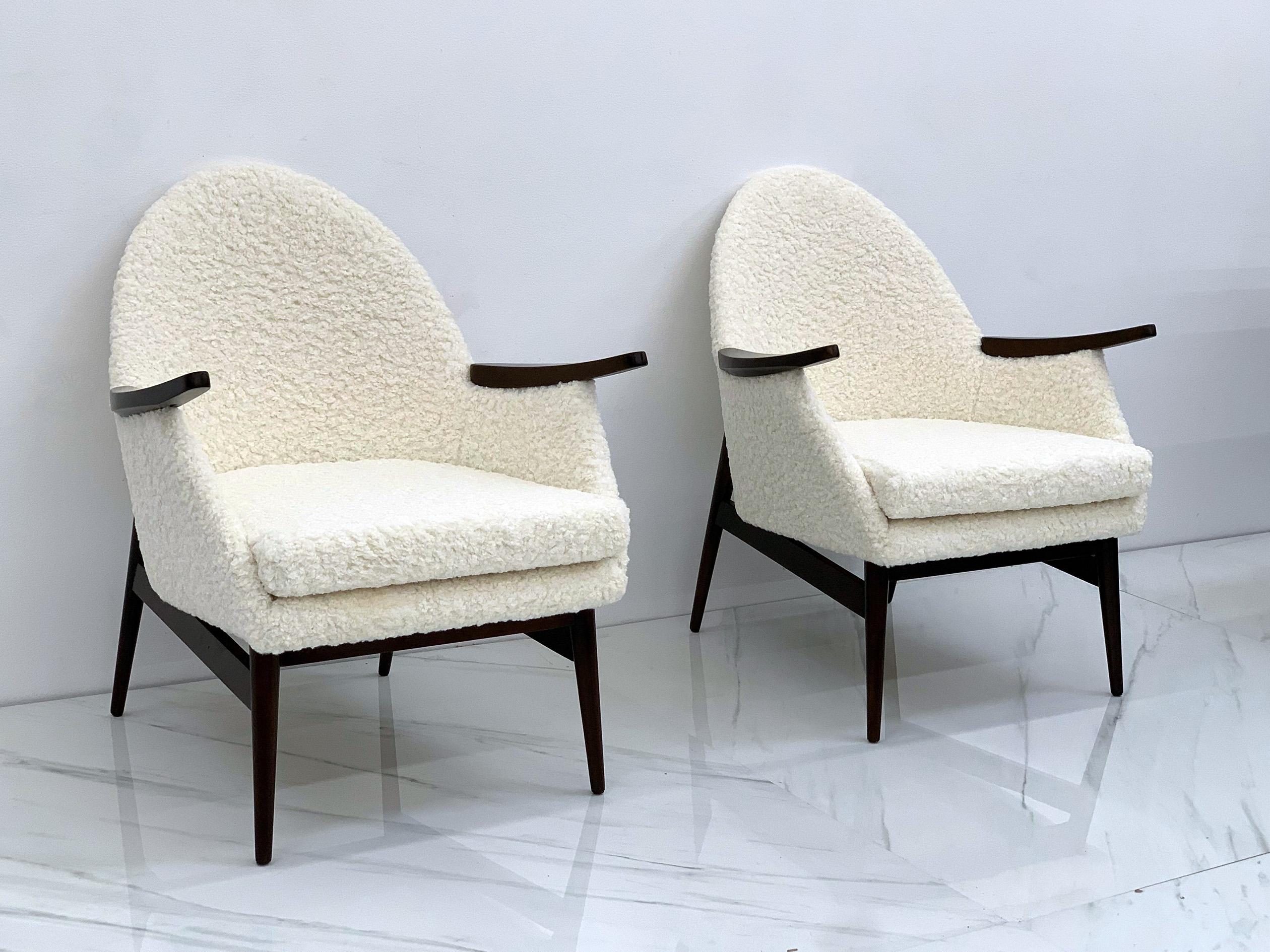 European Mid Century Lounge Chairs, a Pair, 1950's 3
