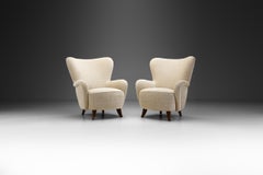 European Mid-Century Modern Upholstered Lounge Chairs, Europe, circa 1950s