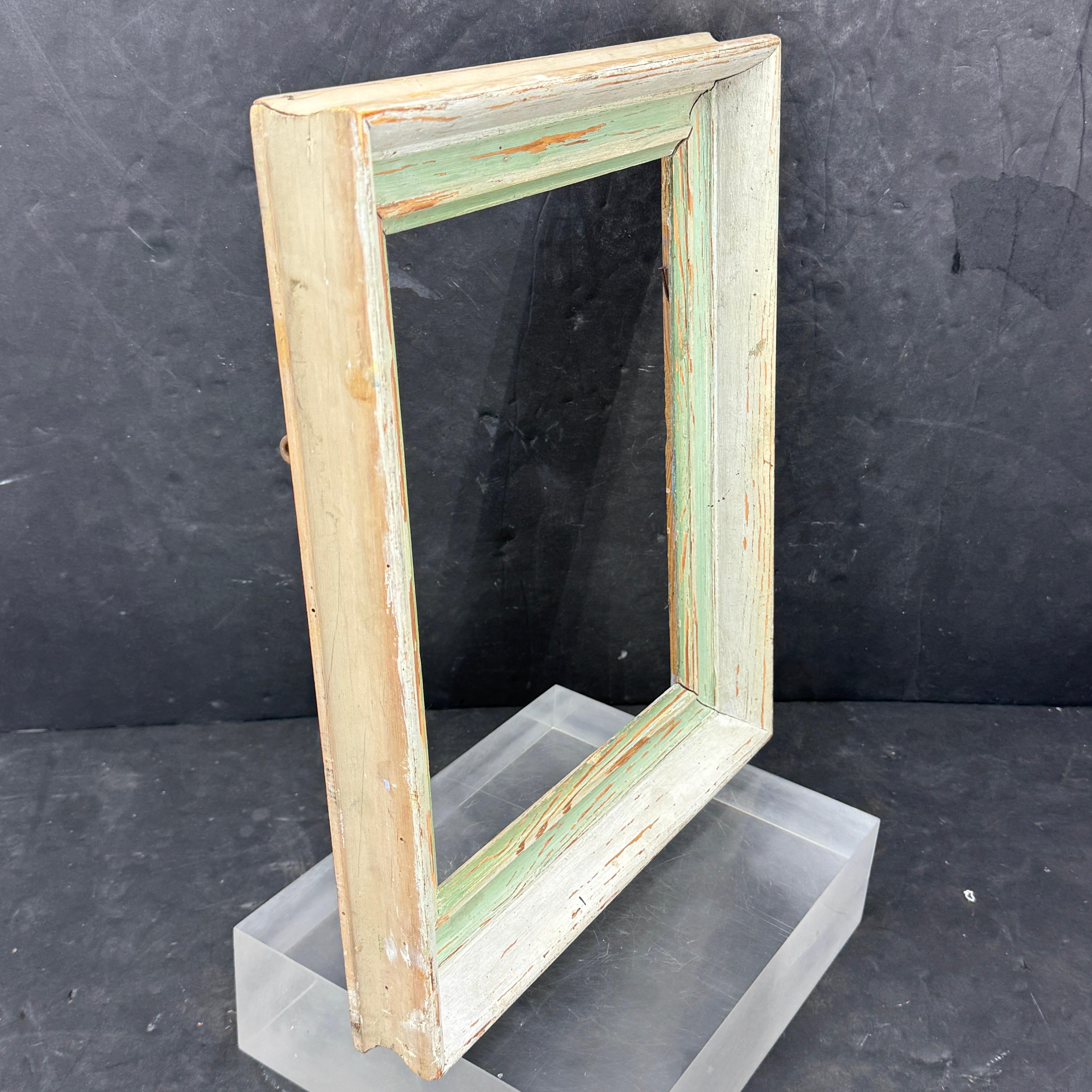 Hand-Crafted European Mid-Century Painted Wood Art Frame For Sale