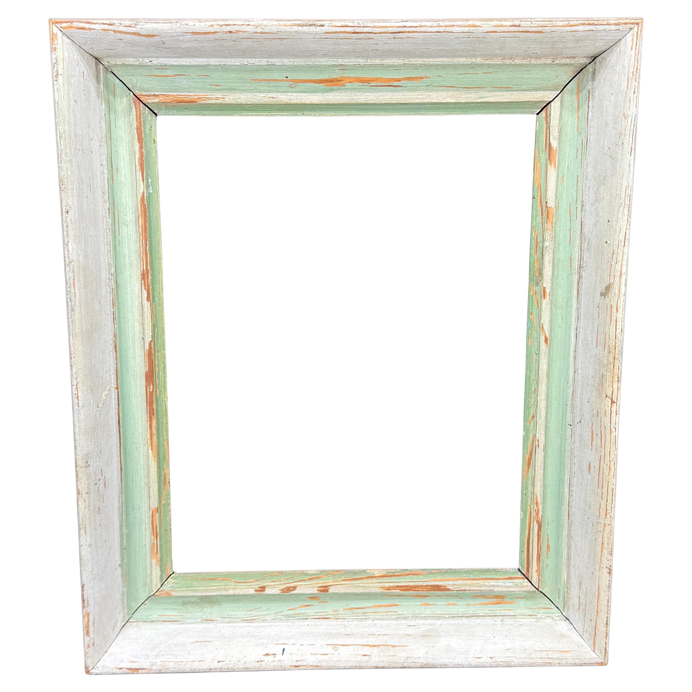 European Mid-Century Painted Wood Art Frame For Sale