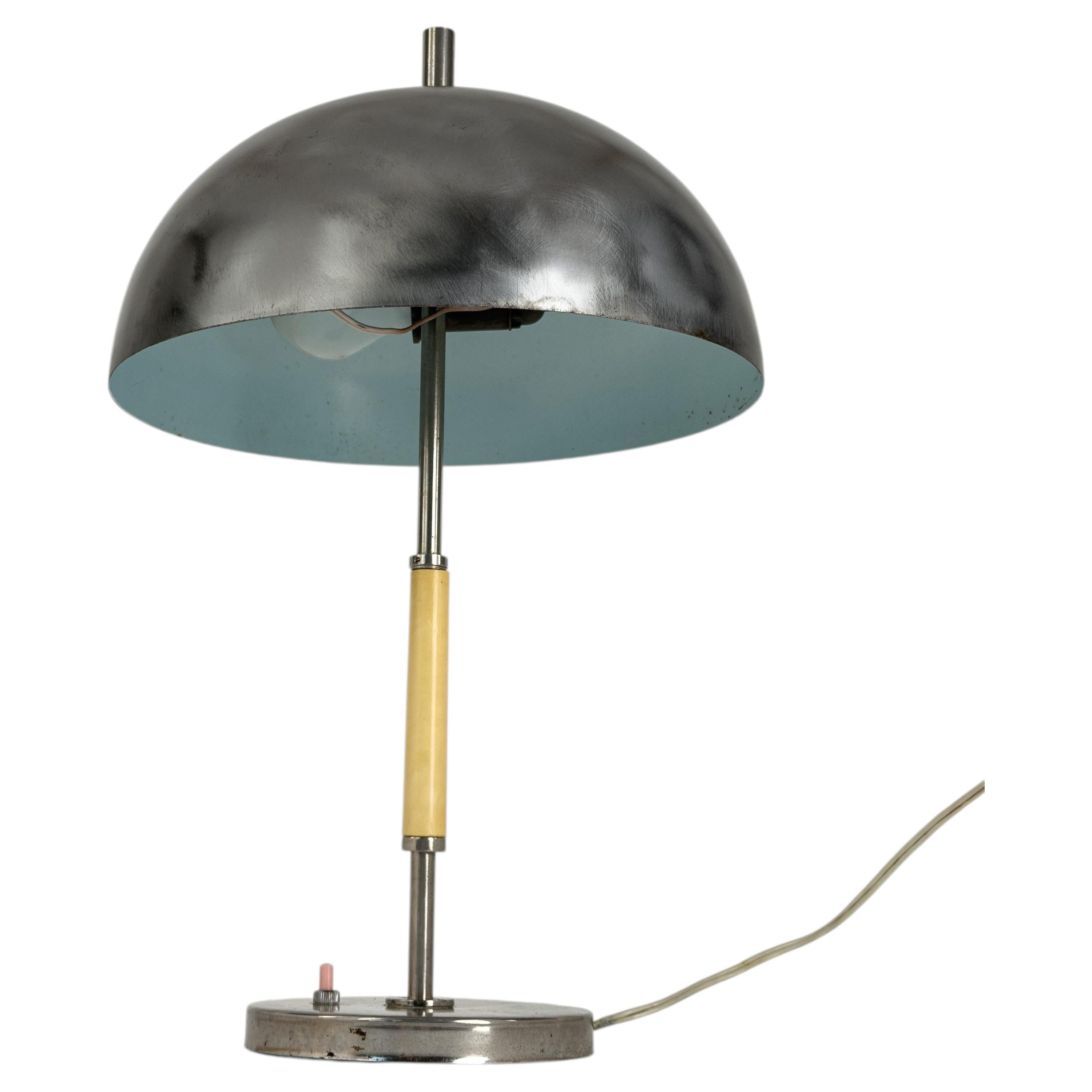 European Mid-Century Table Lamp in Sheet Metal, circa 1950