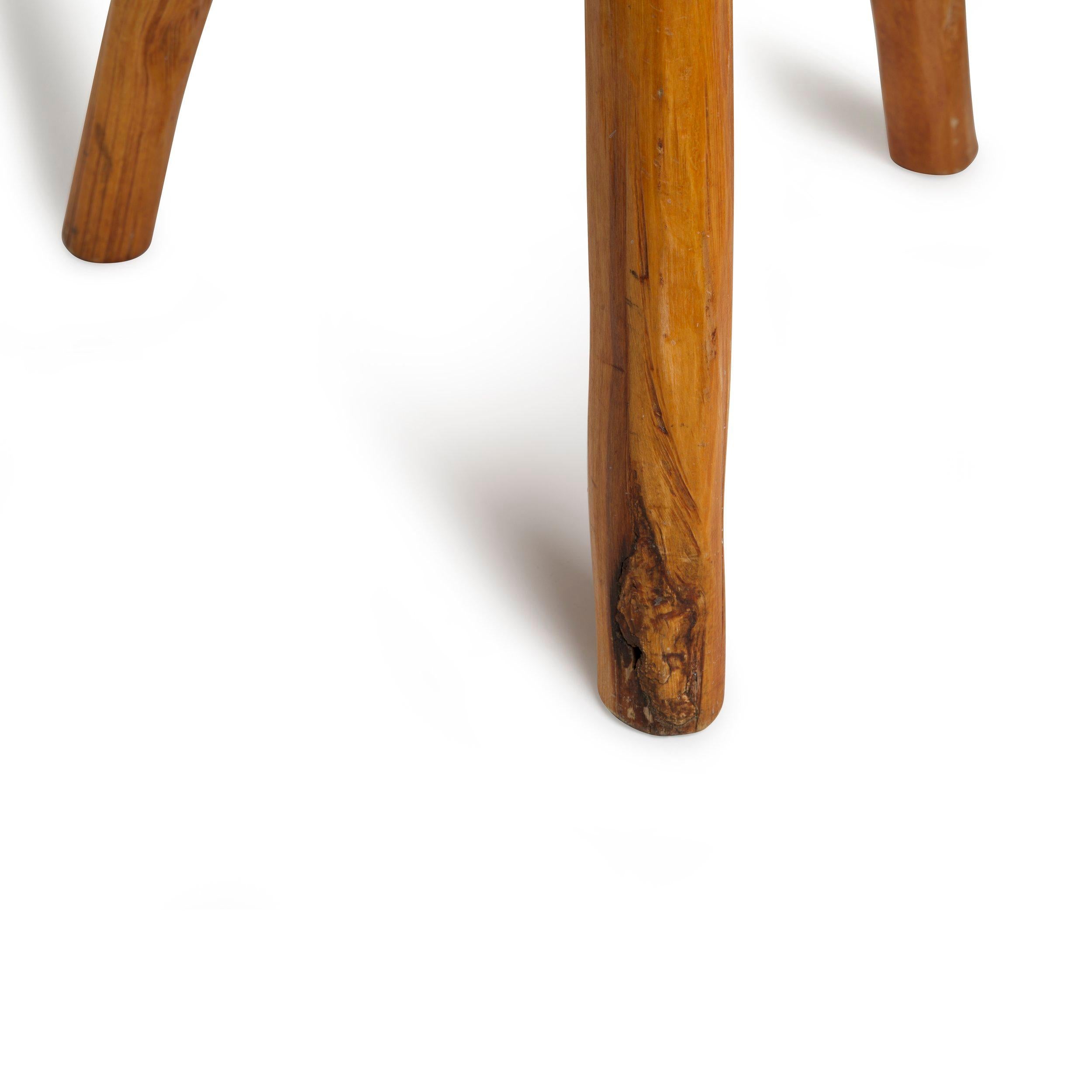 20th Century European Mid-Century Wooden Stools with Hand-Carved Scoop Seats, Europe ca 1950s For Sale