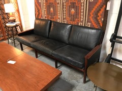 European Midcentury Leather Living Room Set
