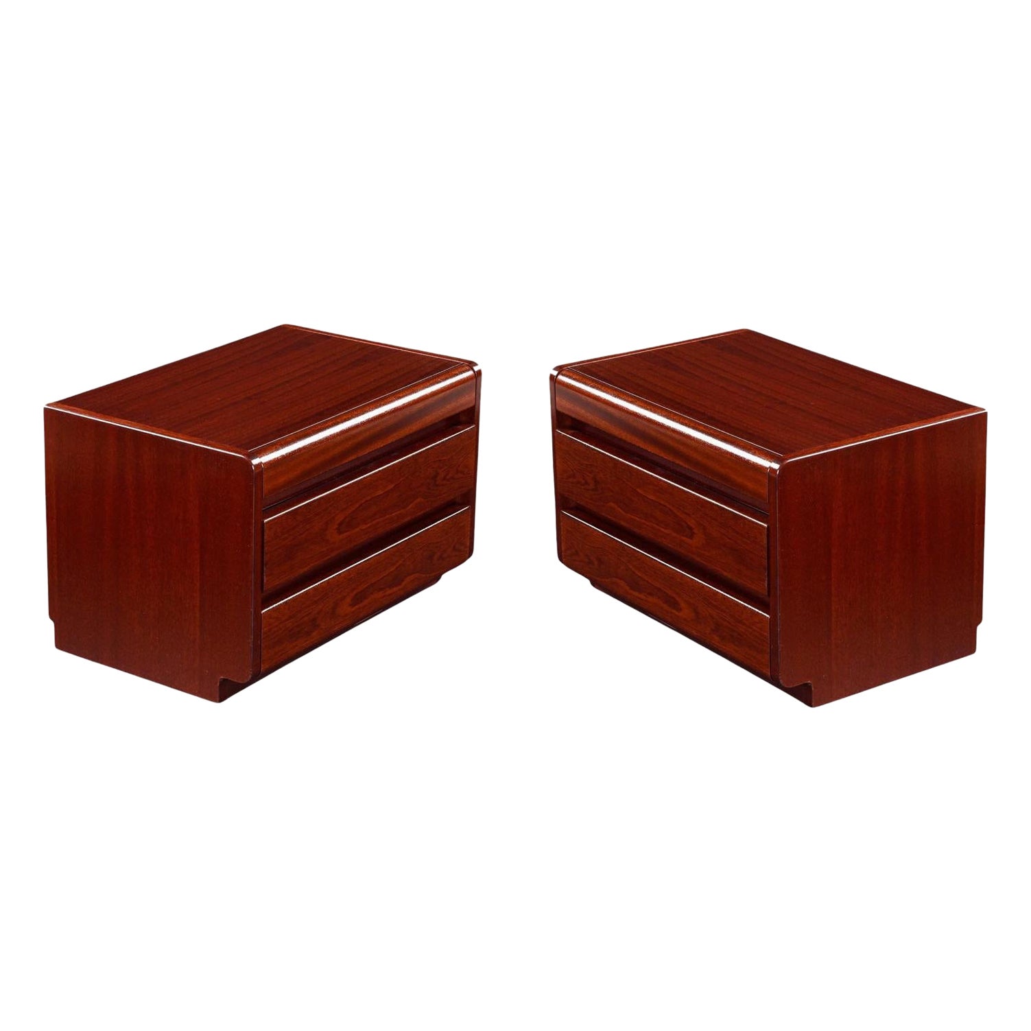 European Modern Rosewood Bedside Tables