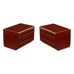 European Modern Rosewood Bedside Tables