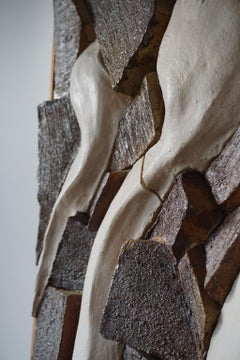 Europäische moderne skulpturale Keramik-Wandkunst der europäischen Moderne, unbekannter Künstler, ca. 1960er Jahre