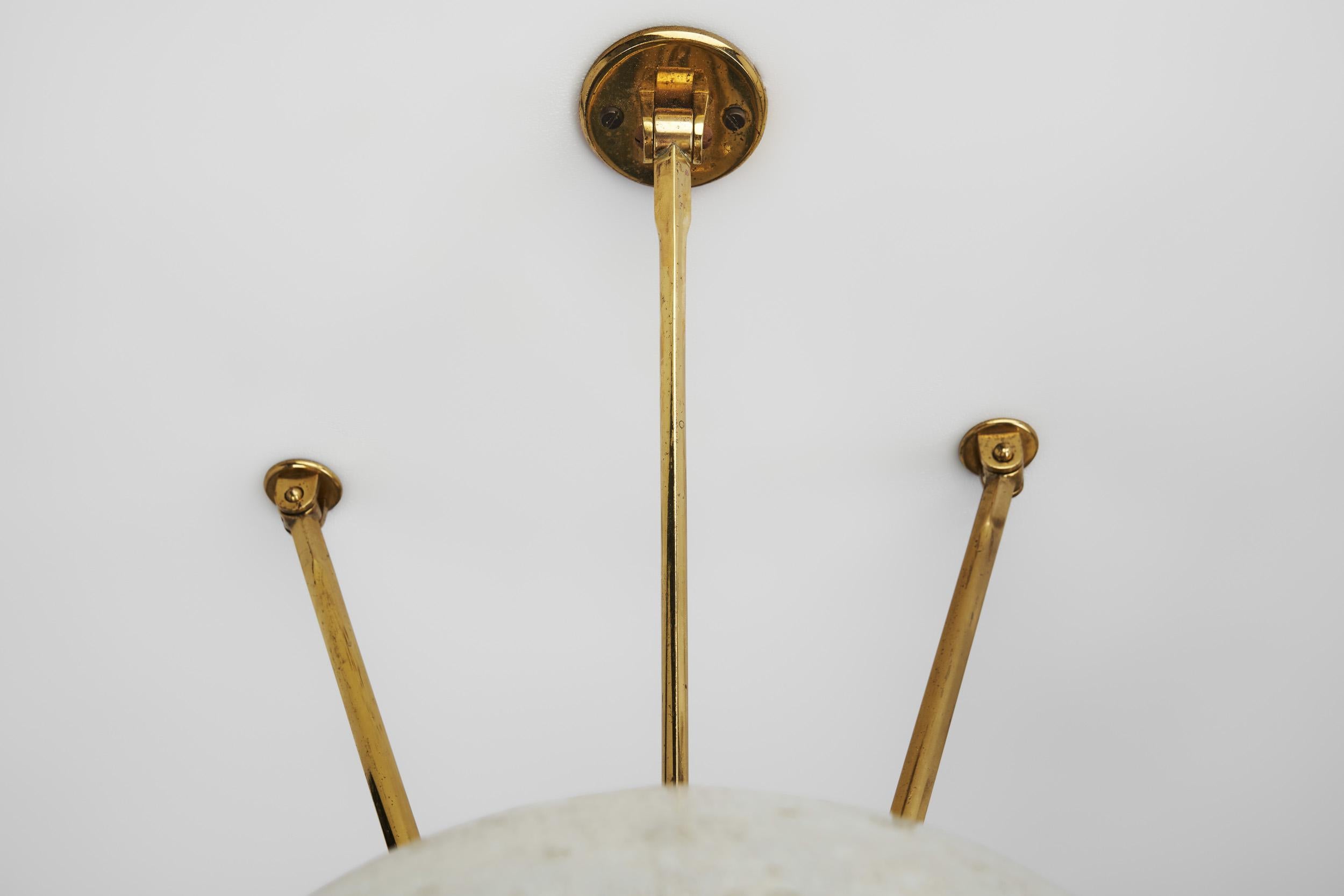 Large European Modern Wall Sconces in Brass & Bubble Glass, Europe, circa 1950s For Sale 9