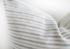 European Natural and Blue Gray Stripe Linen Pillow Cover
