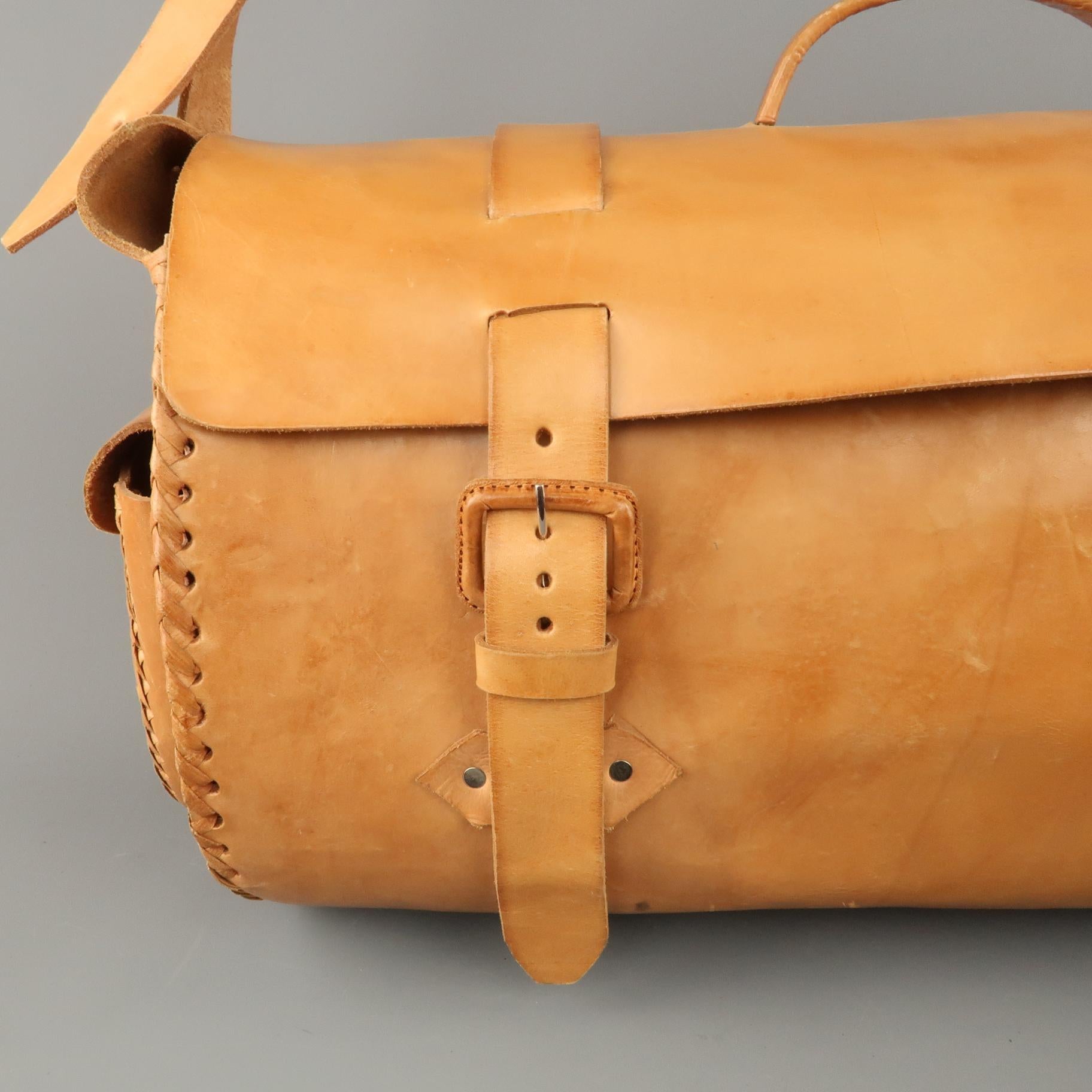 woven leather travel bags