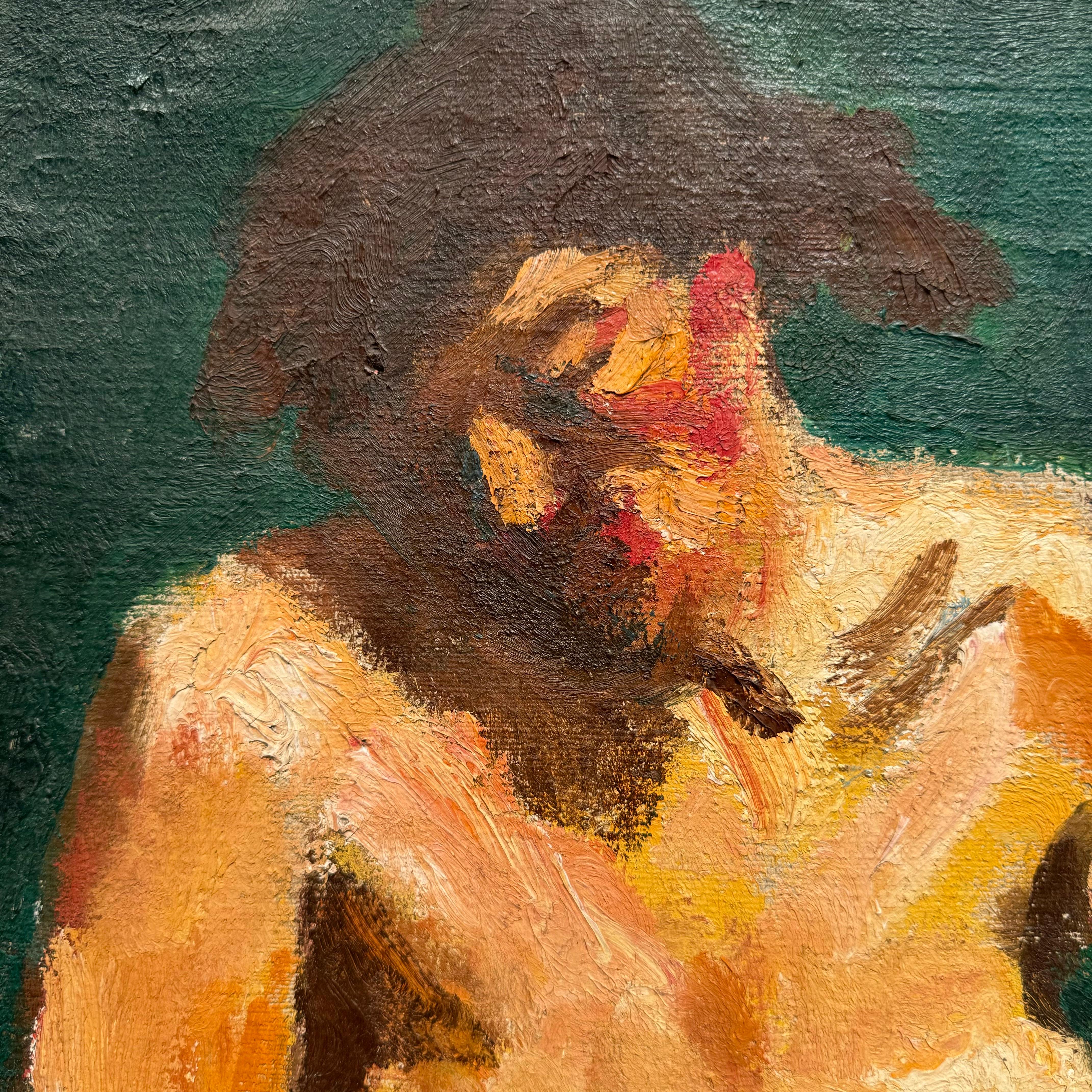 Europeo European Nude Portrait Painting in vendita