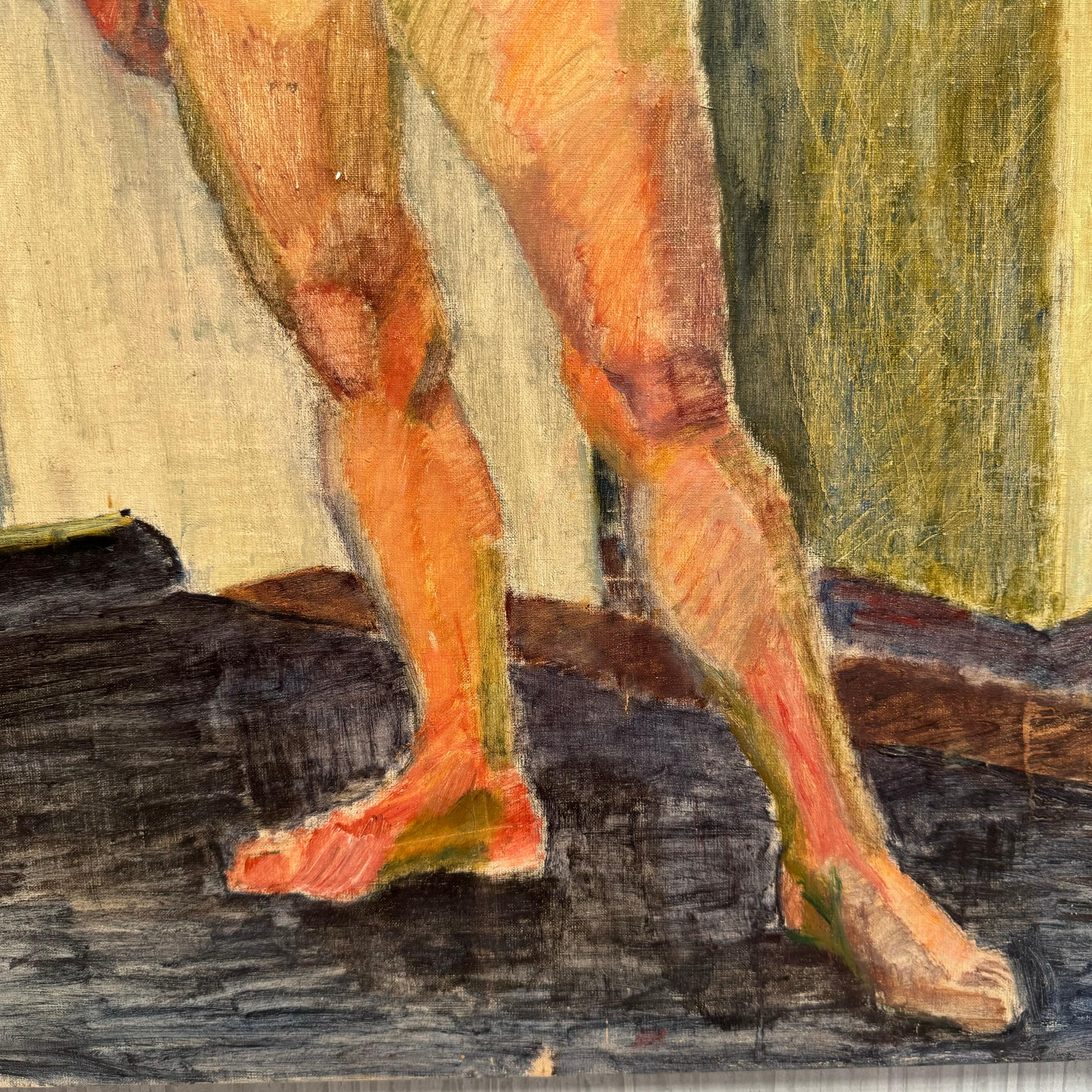 20th Century European Nude Portrait Painting For Sale
