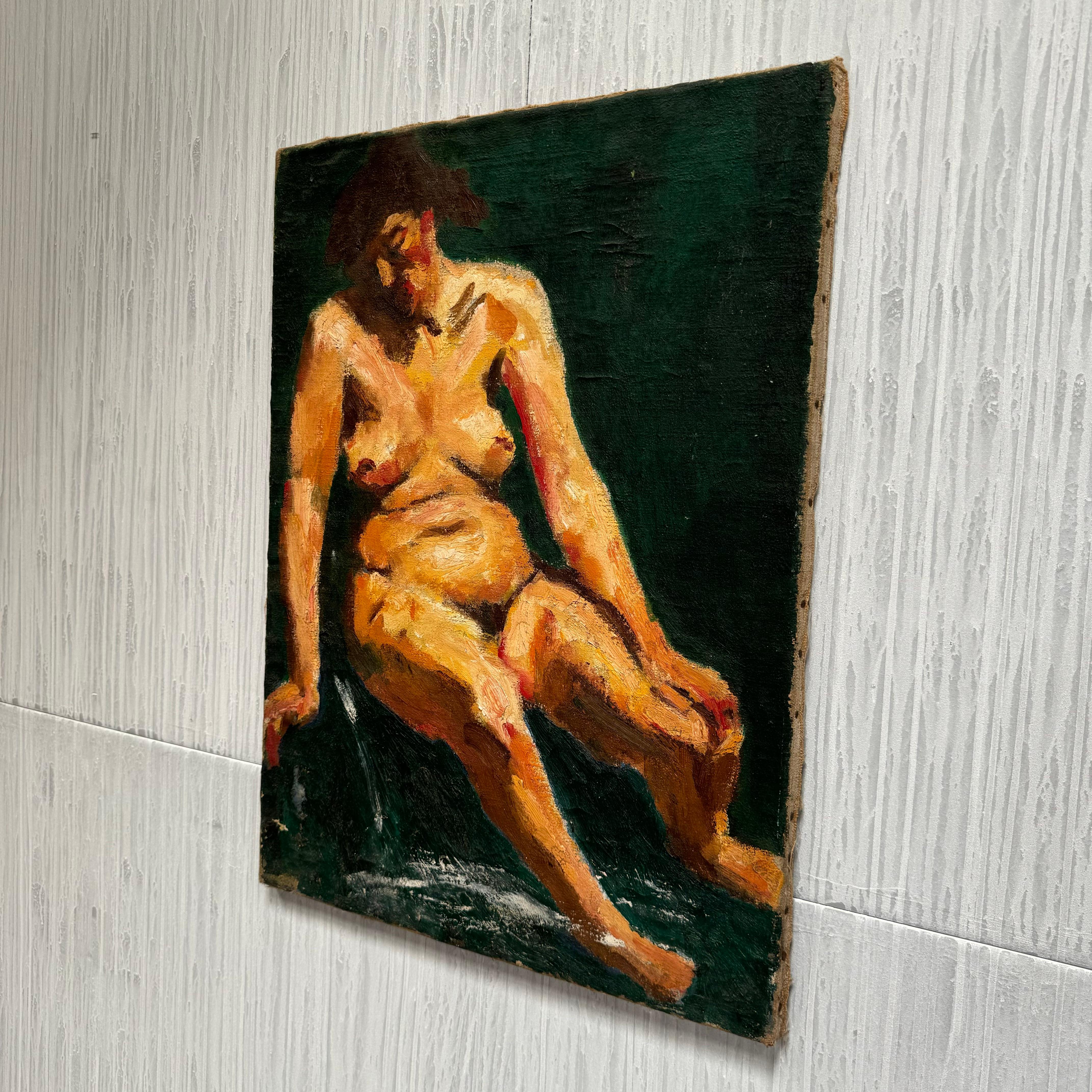 XX secolo European Nude Portrait Painting in vendita