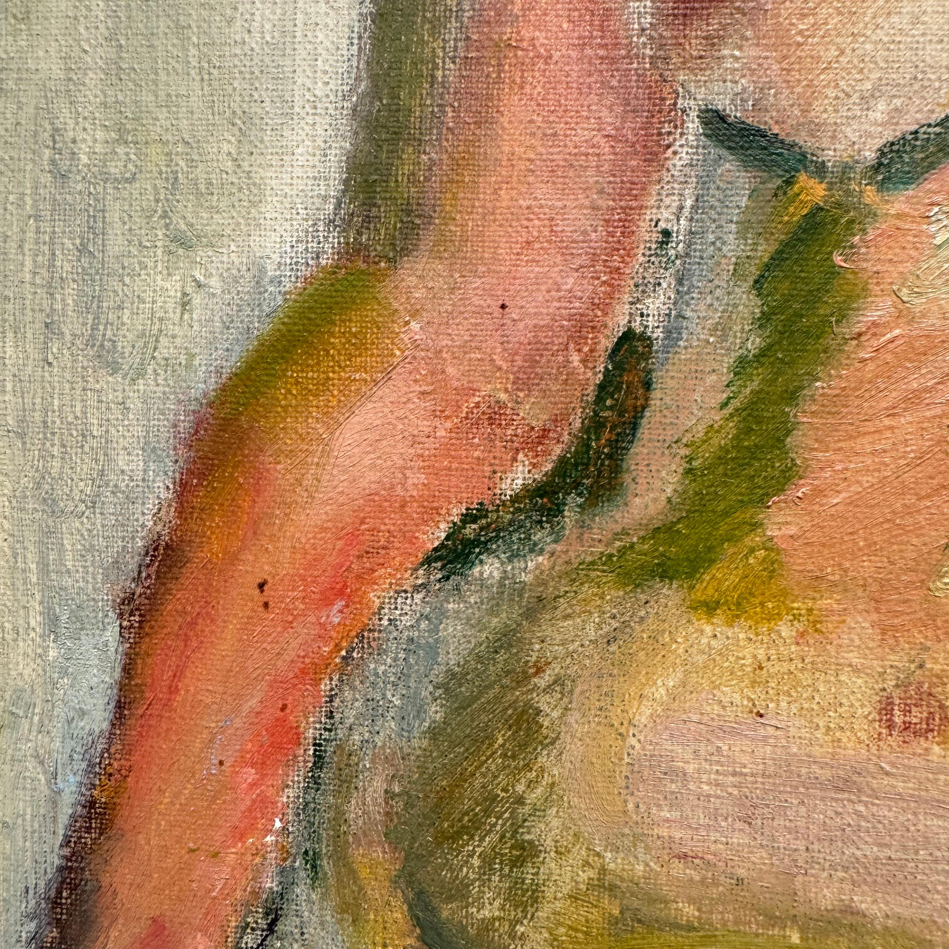 Canvas European Nude Portrait Painting For Sale