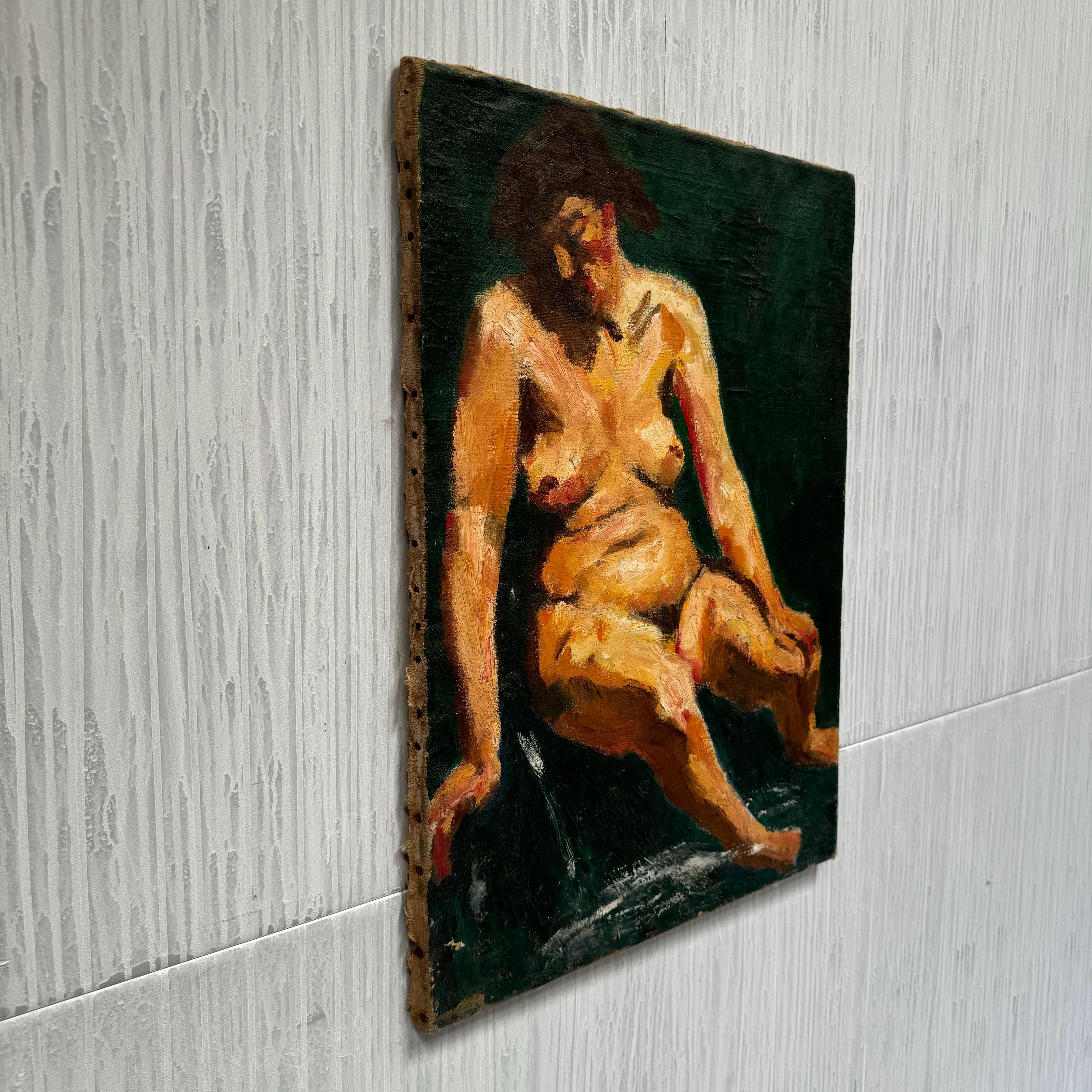 Tela European Nude Portrait Painting in vendita