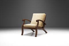 European Oak Deck Chair with Adjustable Backs, Europe ca 1960s