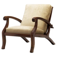 Vintage European Oak Deck Chair with Adjustable Backs, Europe ca 1960s