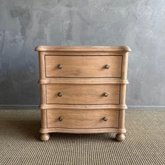 European Oak Night Stand with 3 Drawers