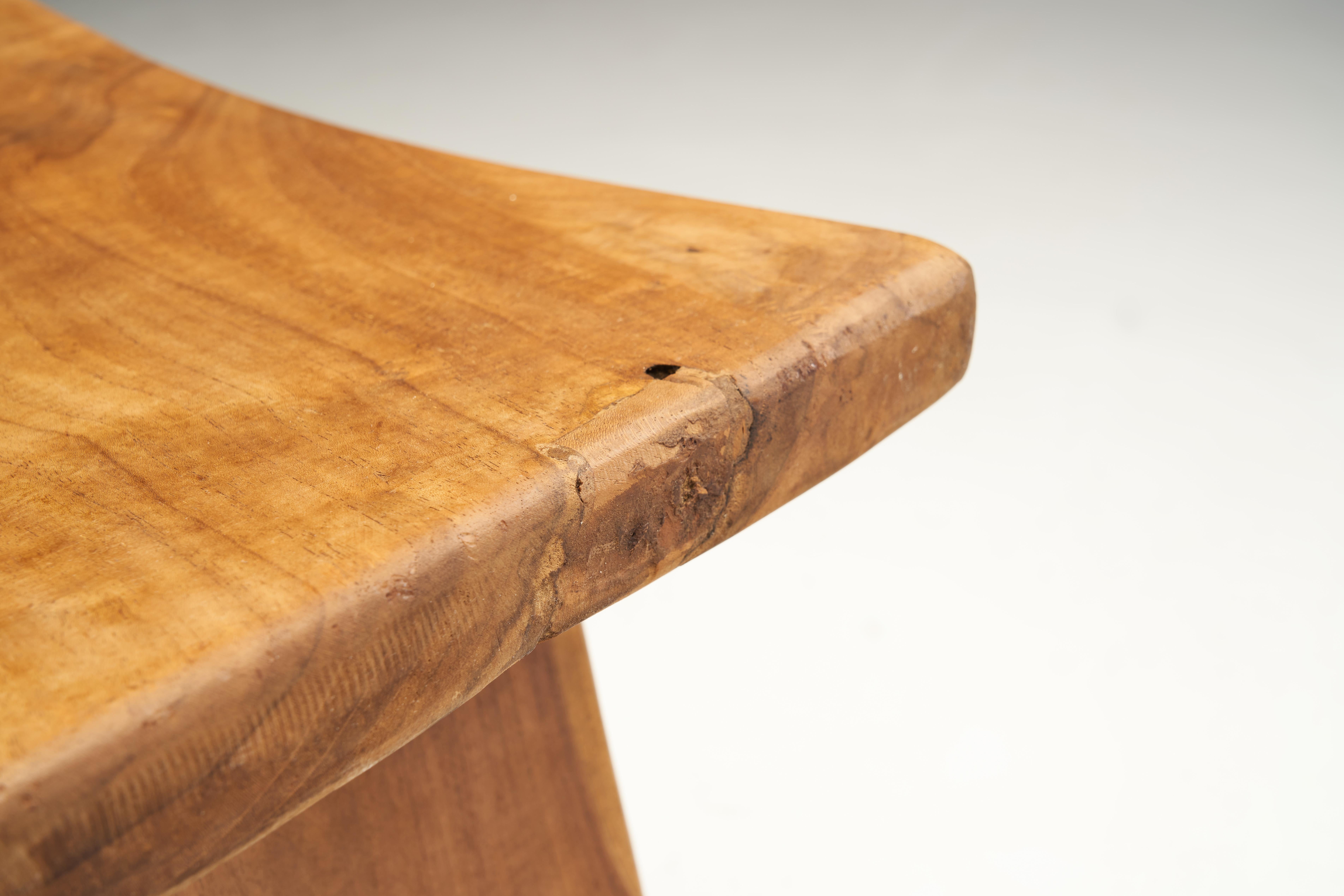 European Oak Stool with Tenon and Dowel Joinery, Europe late 20th Century 6